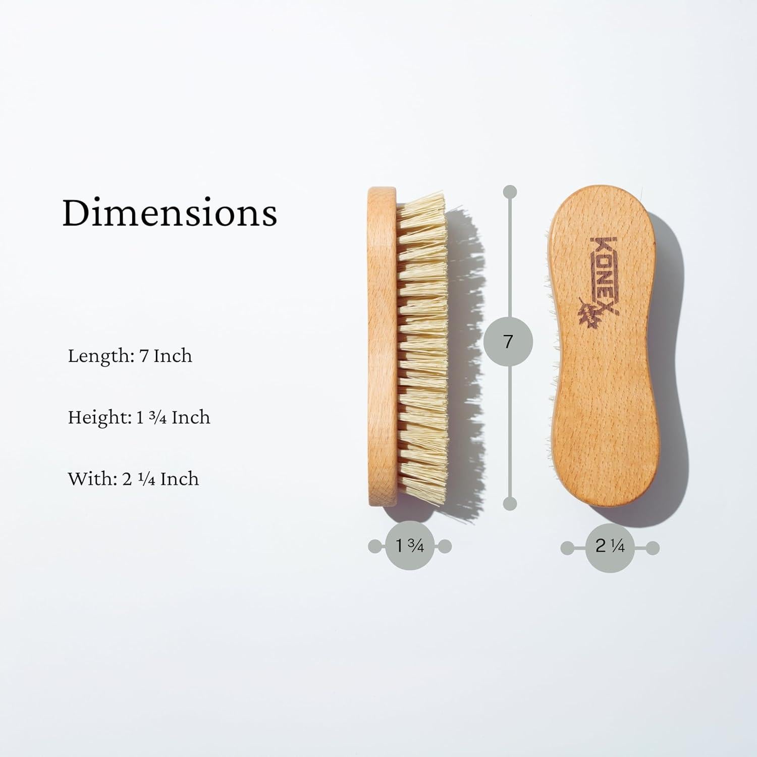 Cepillo de Mano KONEX de Madera y Cerdas Rígidas 20cm