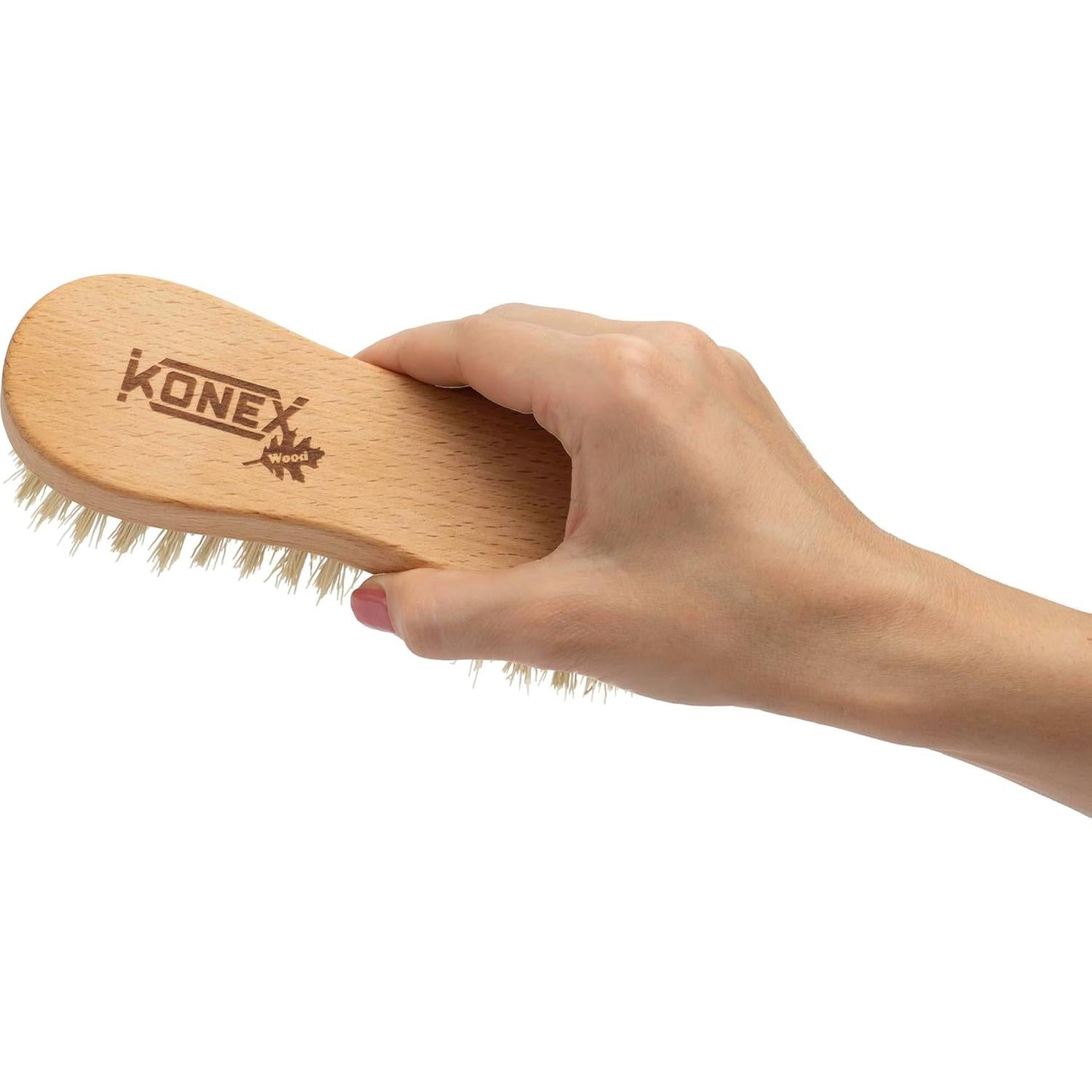 Cepillo de Mano KONEX de Madera y Cerdas Rígidas 20cm