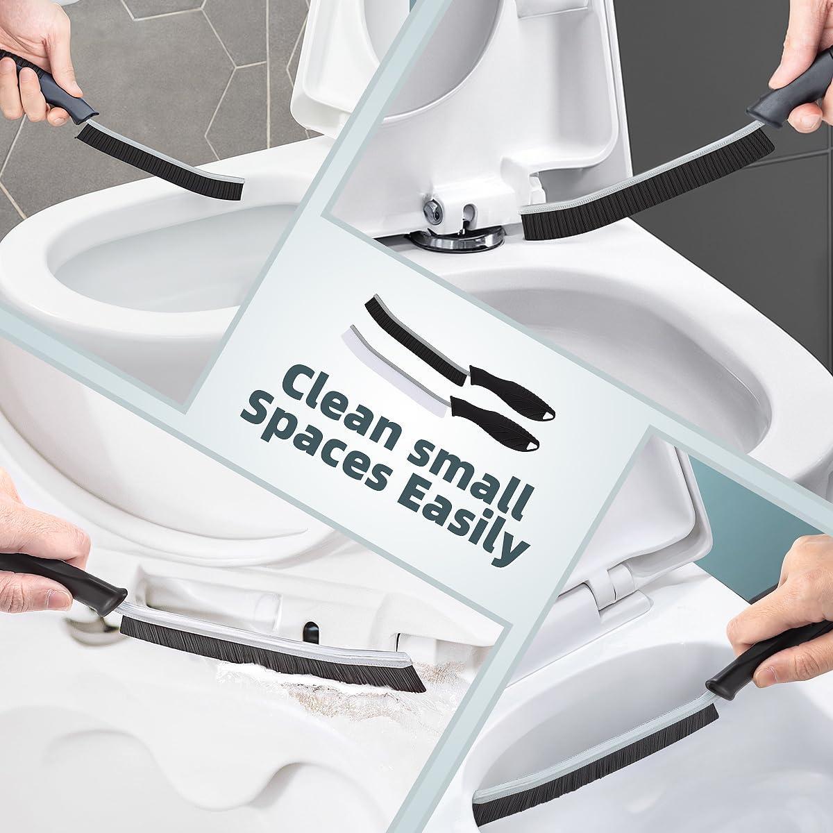 Cepillo de Inodoro TQRR 4 Pcs Negro, Limpieza Profunda y Ergonómico