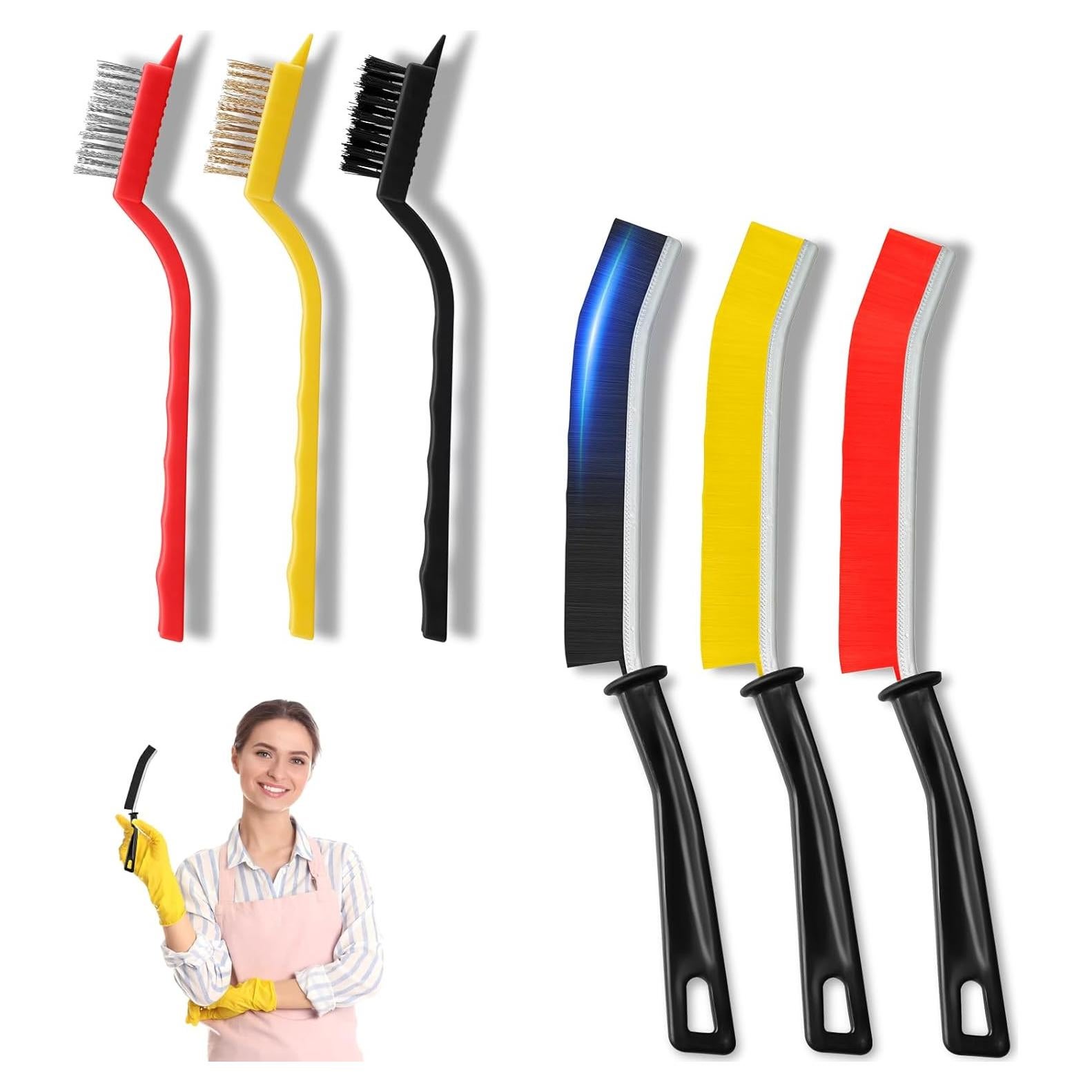 Juego de 6 Cepillos de Limpieza de Ranuras KOSPRIE - Cerdas Duras