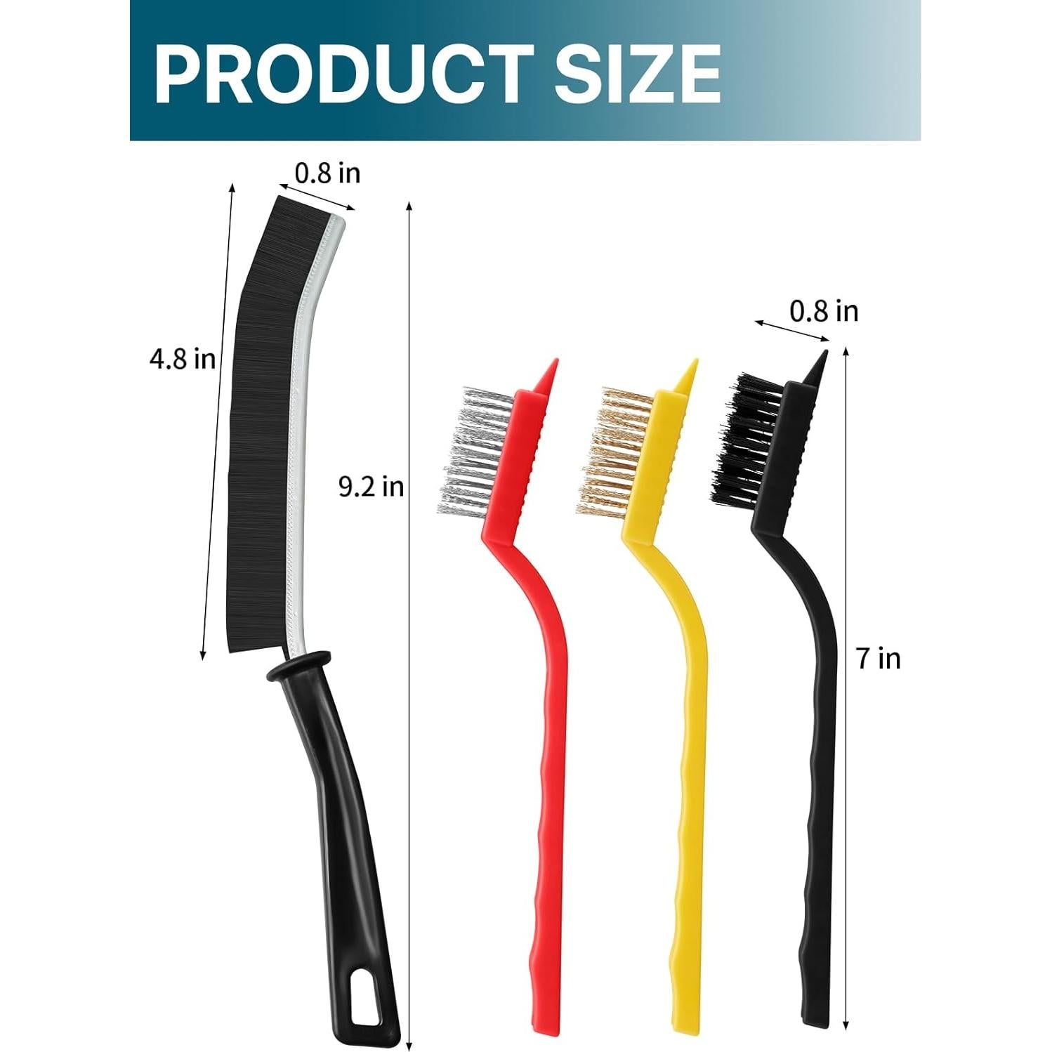 Juego de 6 Cepillos de Limpieza de Ranuras KOSPRIE - Cerdas Duras