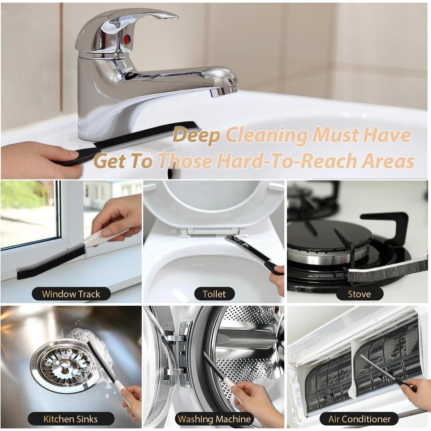 Juego de 3 Cepillos de Limpieza de Ranuras LCWYORH - Cerdas Duras