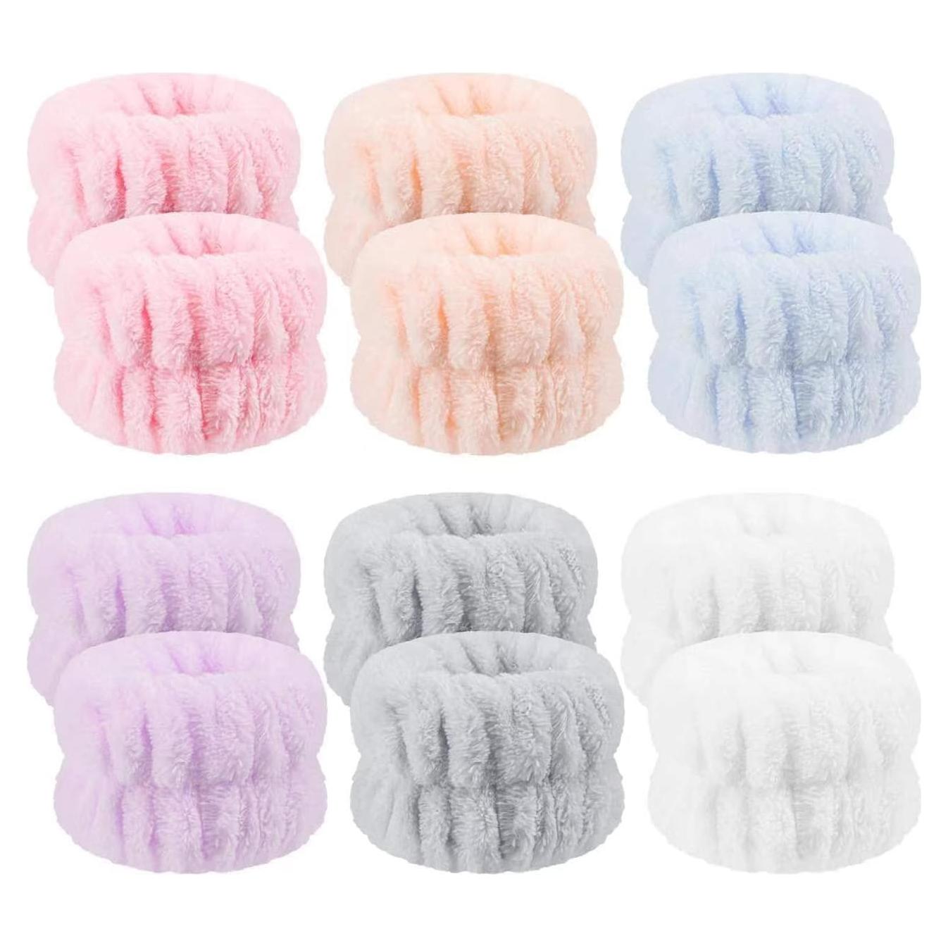 Juego de 12 bandas de muñeca Anmieciu microfibra colores