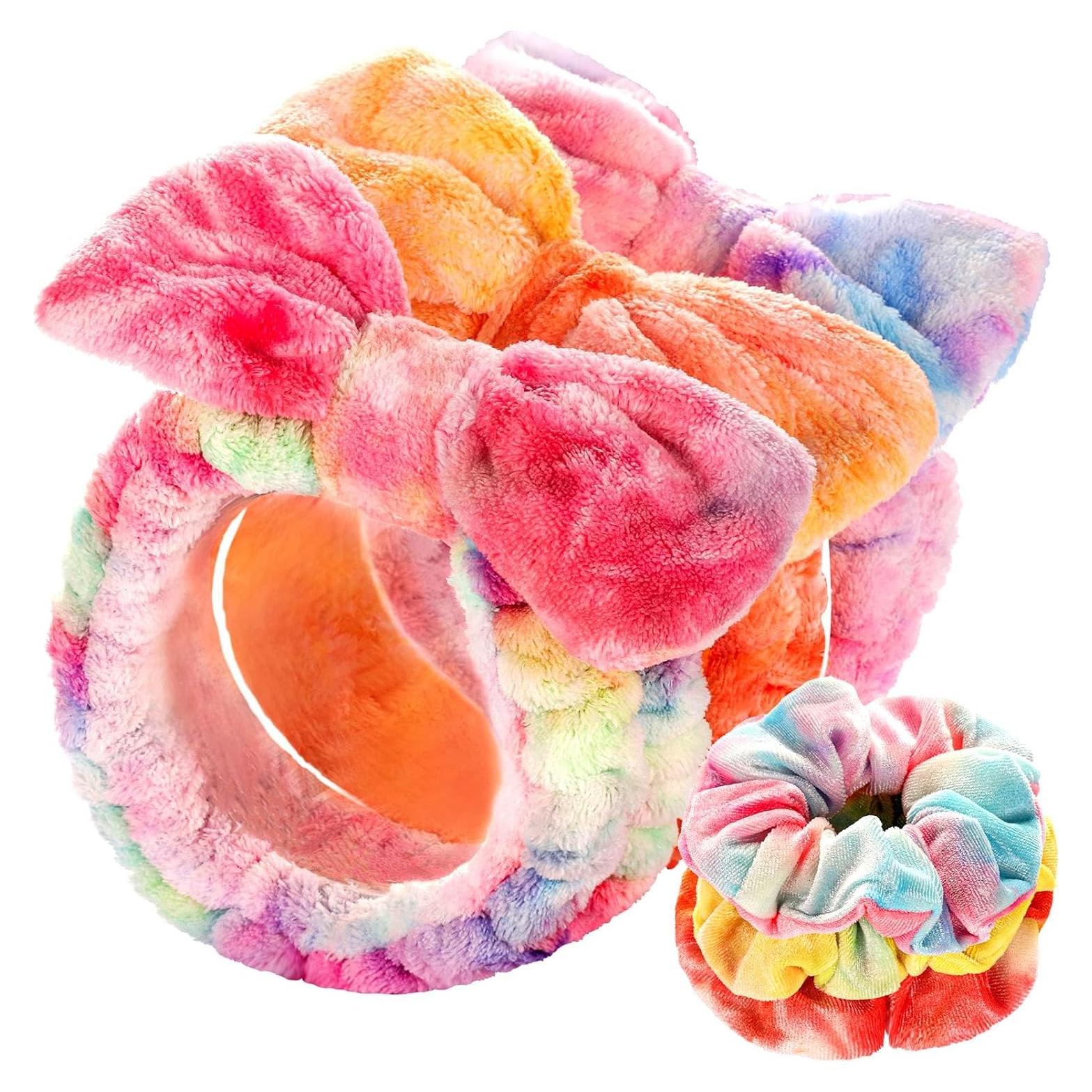 LEOBRO Banda para la Cabeza Spa y Scrunchies - 3 Colores