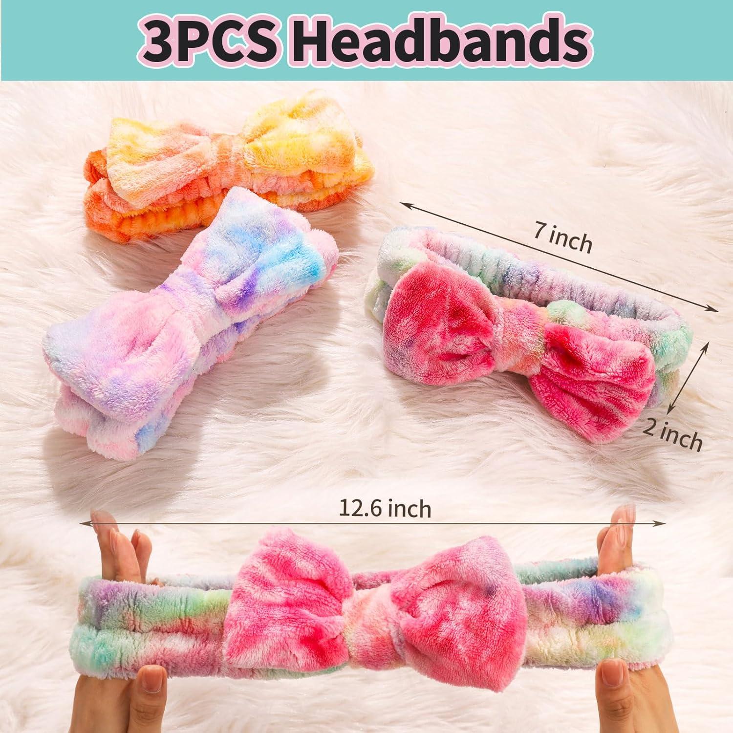 LEOBRO Banda para la Cabeza Spa y Scrunchies - 3 Colores