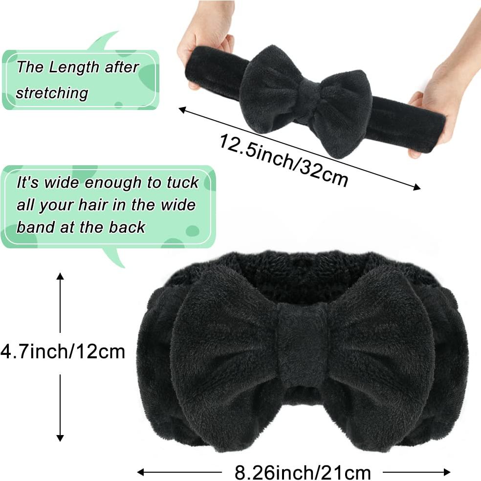 Cinta para la cabeza Shintop Spa negra de felpa suave 12x21 cm