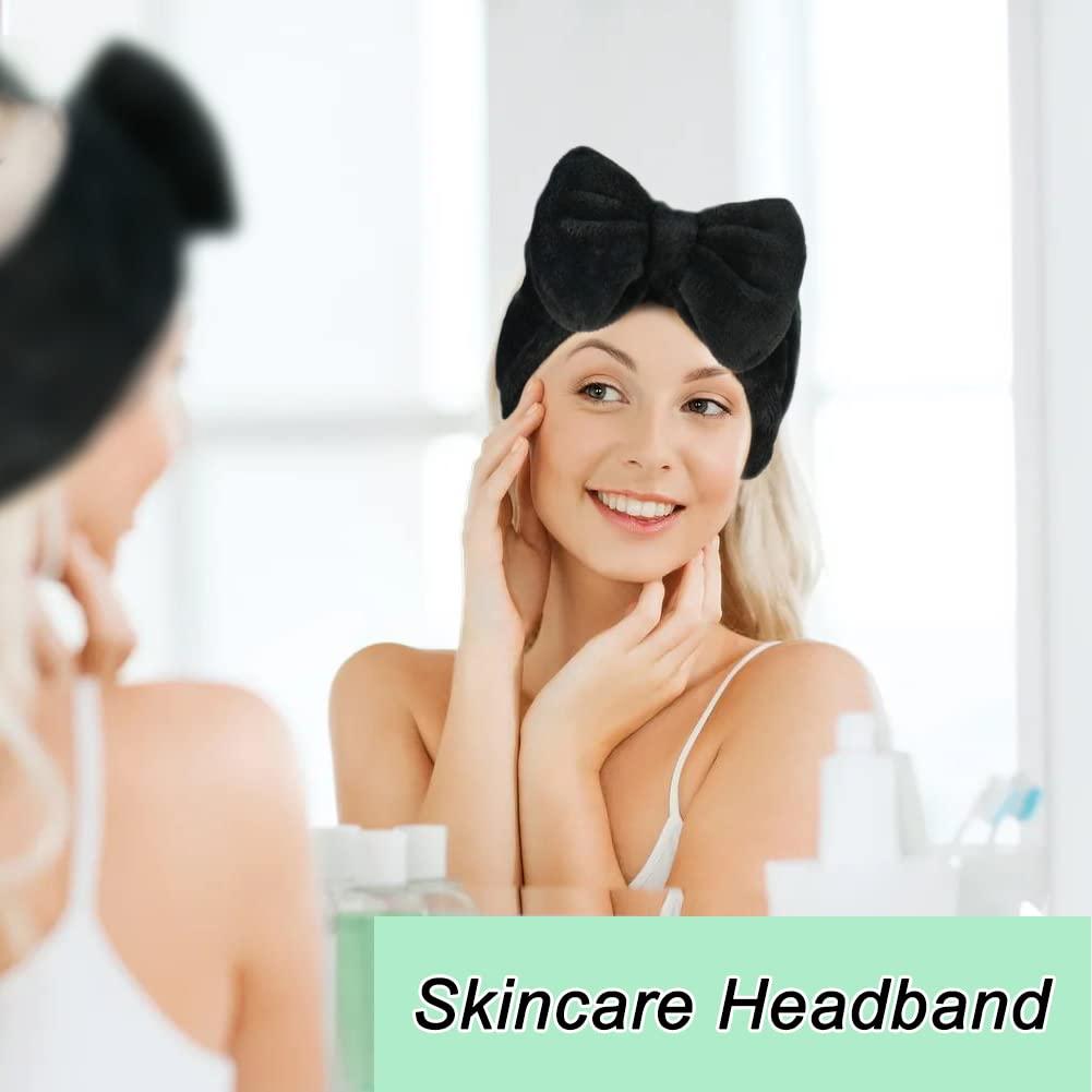 Cinta para la cabeza Shintop Spa negra de felpa suave 12x21 cm