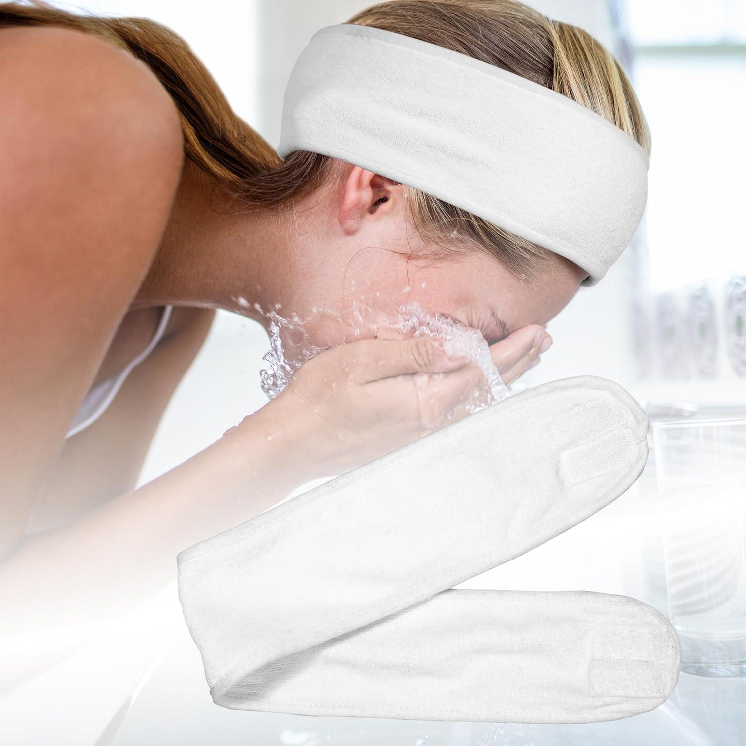 Cinta de cabeza ajustable Eurow Luxe microfibra blanca 61 cm