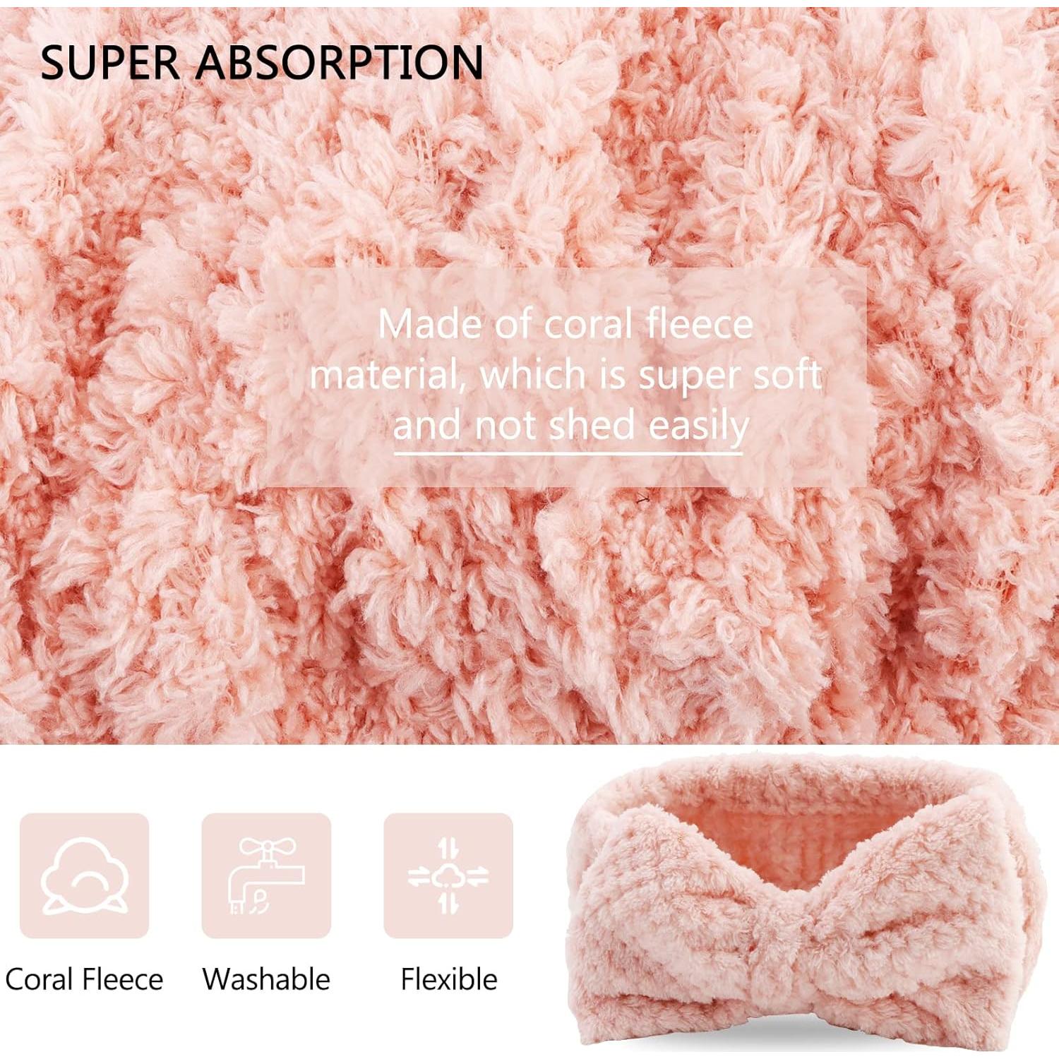 Paquete de 2 diademas de spa ACO-UINT microfibra suaves