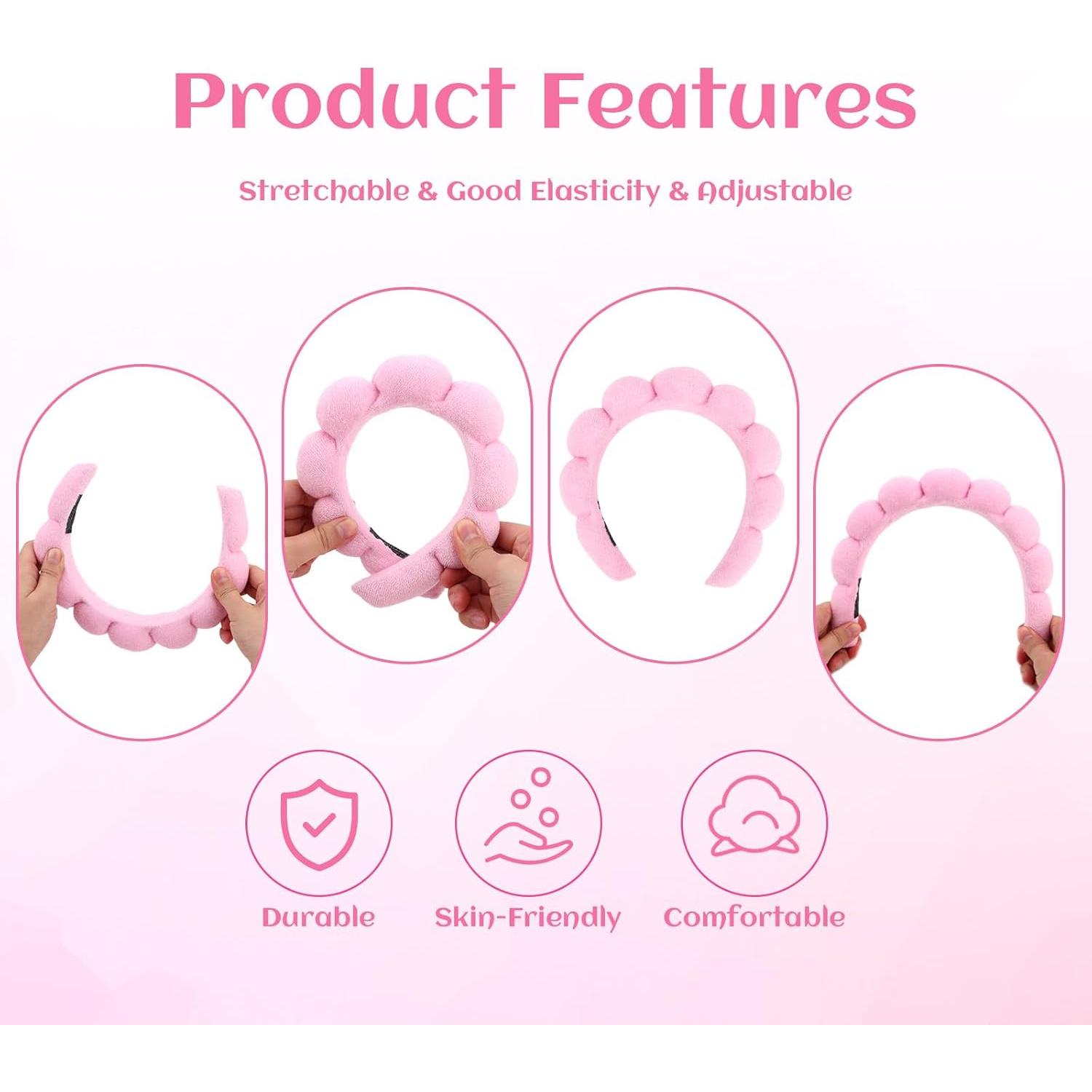 Diadema de Spa Rosa Araluky para Cuidado Facial y Yoga