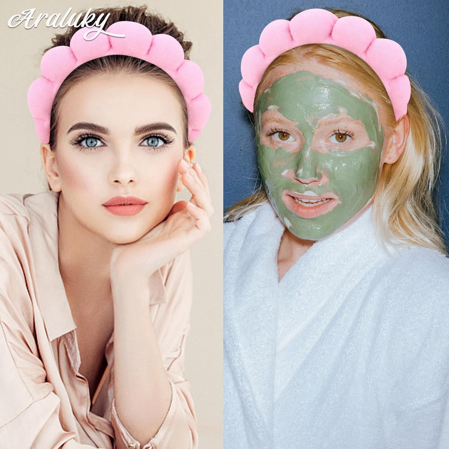 Diadema de Spa Rosa Araluky para Cuidado Facial y Yoga