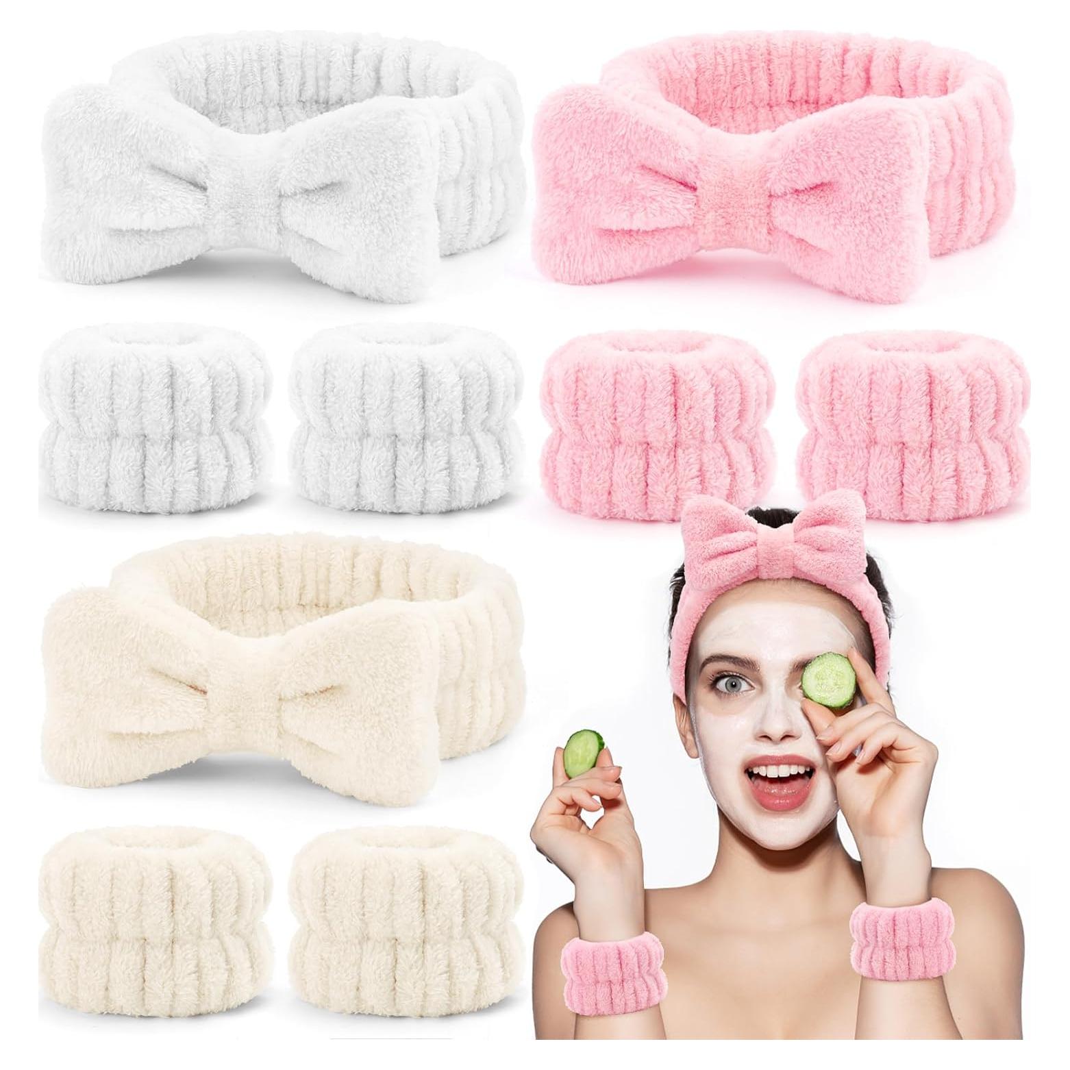 Conjunto de Lavado Facial EIMMBD 9 PZS Microfibra Rosa Blanco