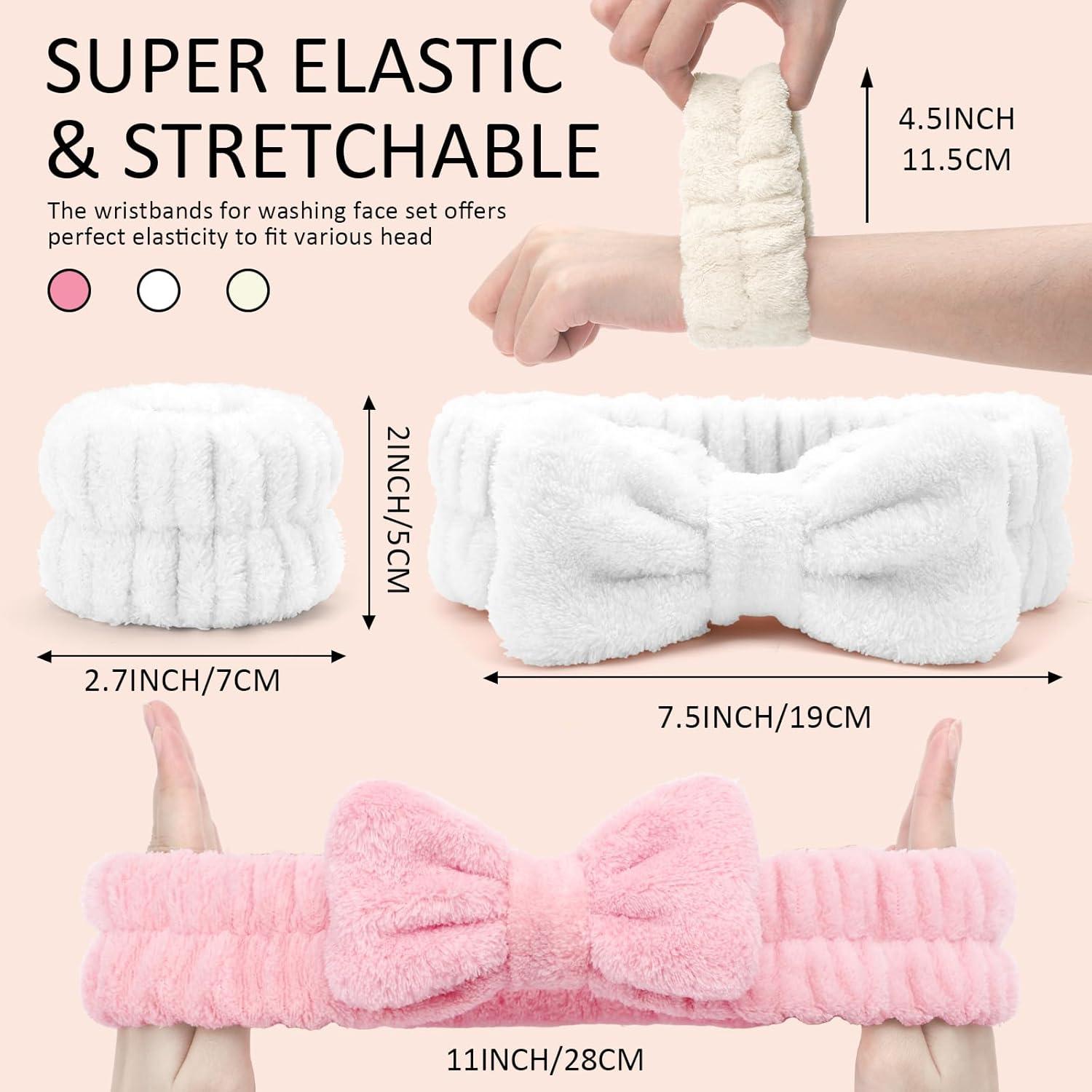 Conjunto de Lavado Facial EIMMBD 9 PZS Microfibra Rosa Blanco