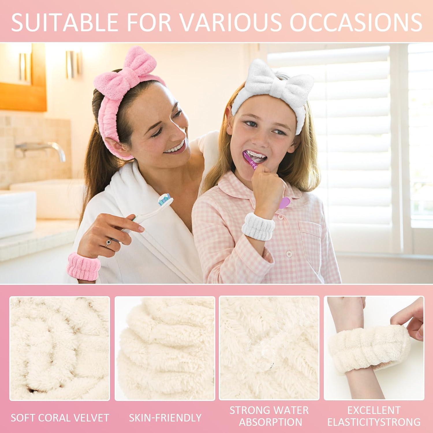 Conjunto de Lavado Facial EIMMBD 9 PZS Microfibra Rosa Blanco