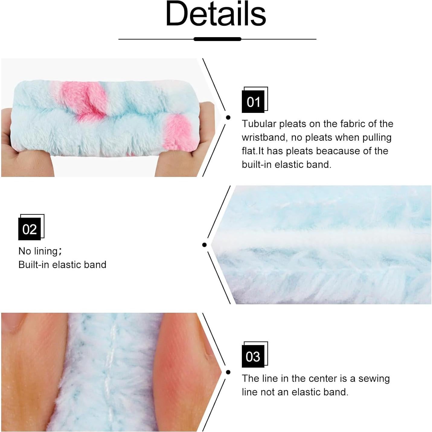 Conjunto Diademas y Muñequera Spa WHAVEL 6 Piezas Fresa