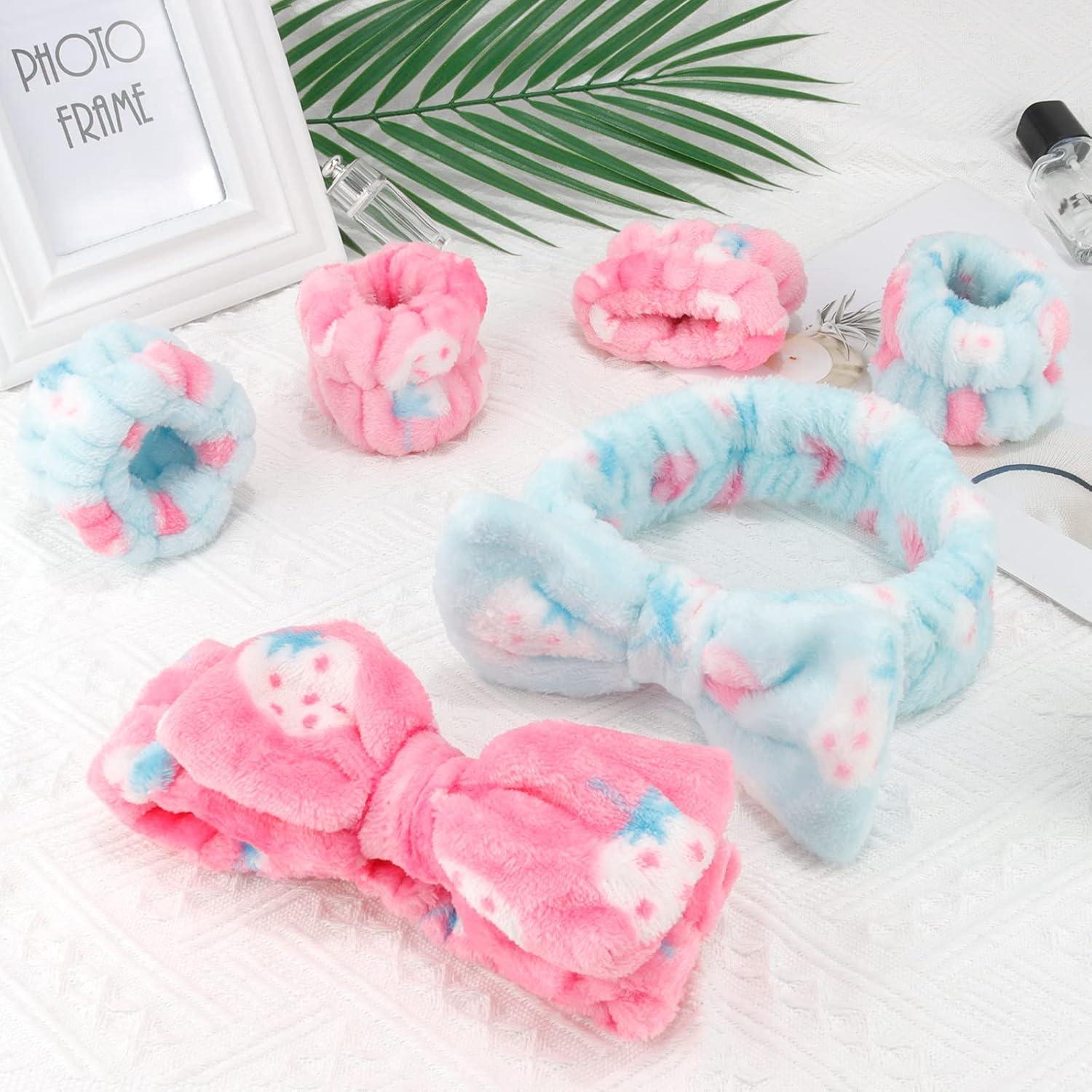 Conjunto Diademas y Muñequera Spa WHAVEL 6 Piezas Fresa