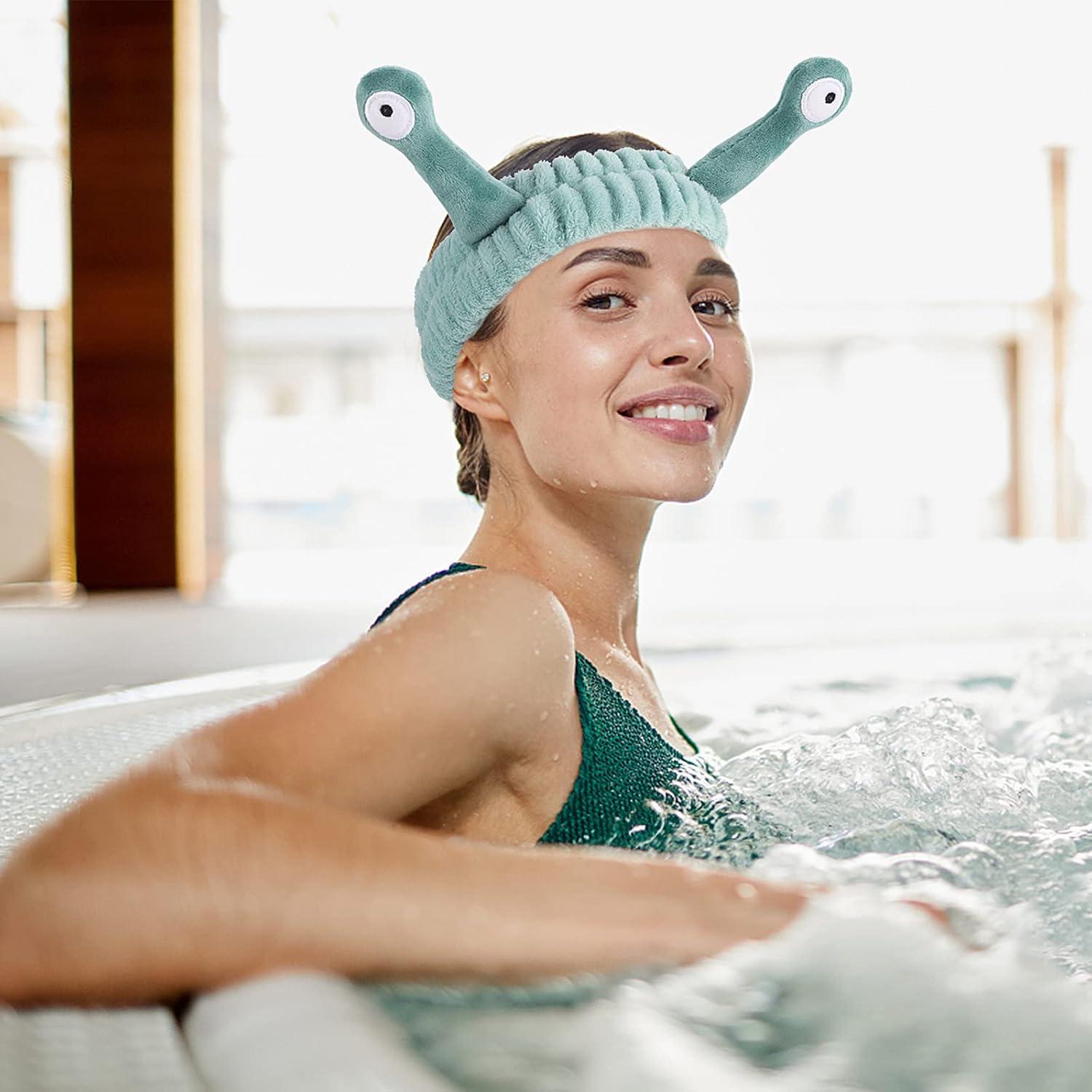 Diadema de Spa WLLHYF Verde Microfibra Suave Caracol