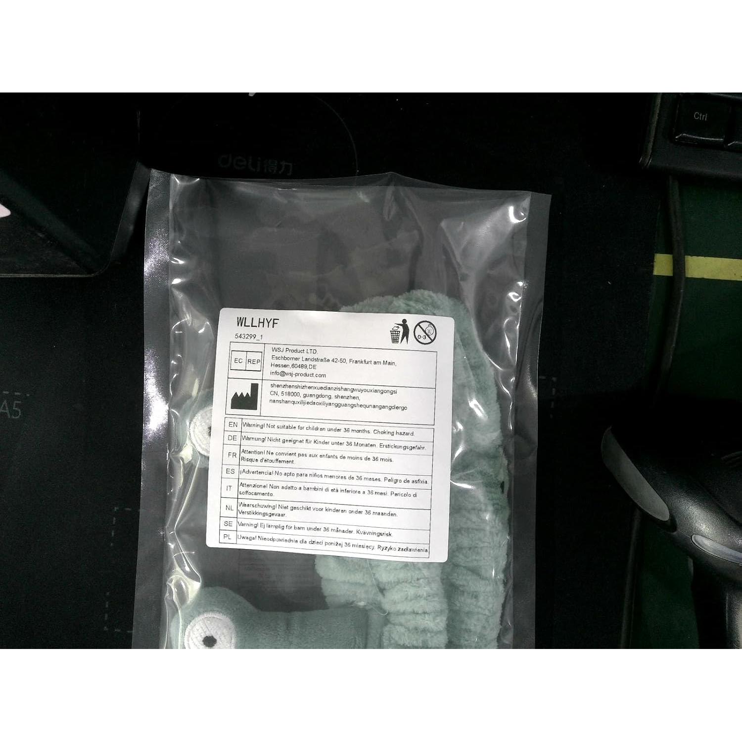 Diadema de Spa WLLHYF Verde Microfibra Suave Caracol