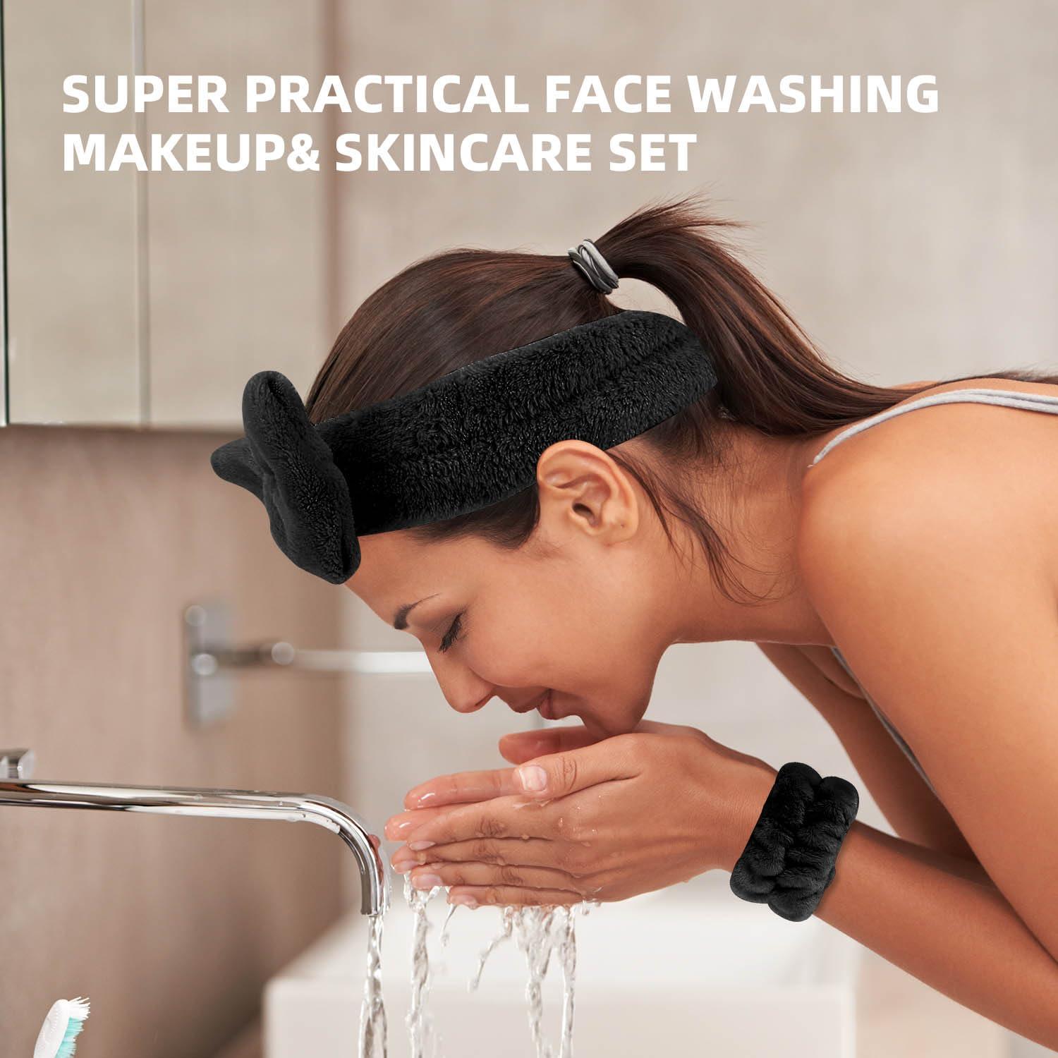 Juego de 5 bandas de rizo Tiny Chou para cuidado facial negro