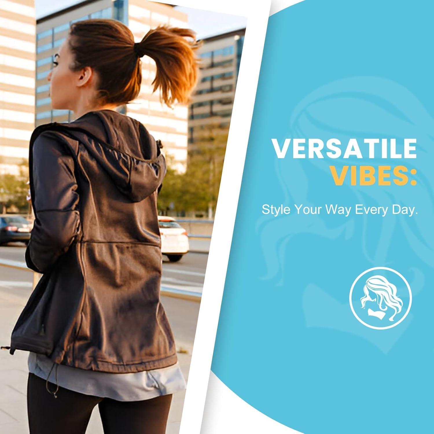 Lazos para Cabello Sin Costuras HOYOLS 100 Pcs Negro 4 cm