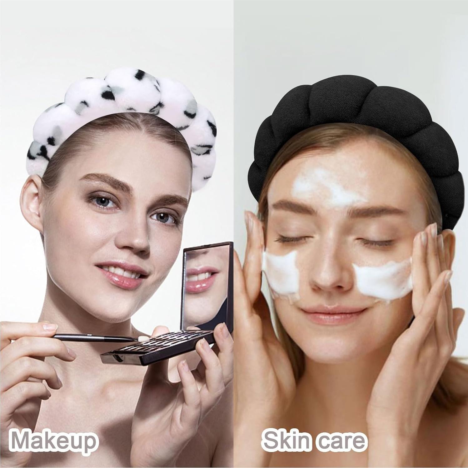 Diademas de Cuidado de la Piel Wecoe 2 Piezas Leopardo