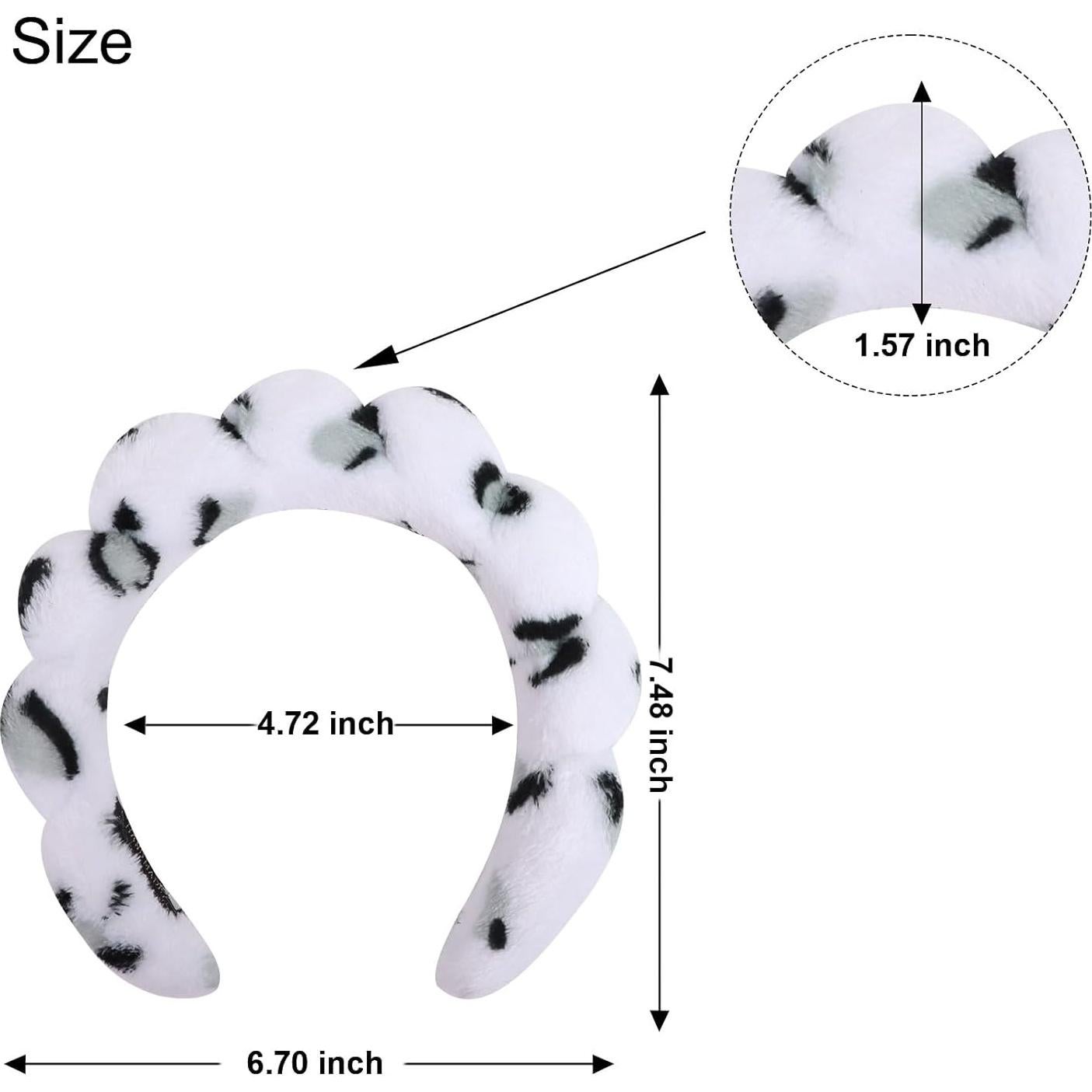 Diademas de Cuidado de la Piel Wecoe 2 Piezas Leopardo