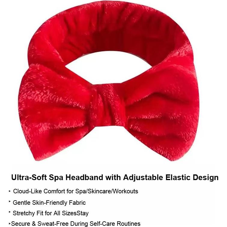 Conjunto Diadema y Pulsera Cuidado Piel xkrt1688 Rojo