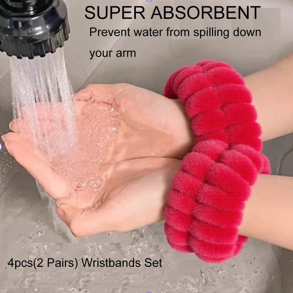 Conjunto Diadema y Pulsera Cuidado Piel xkrt1688 Rojo