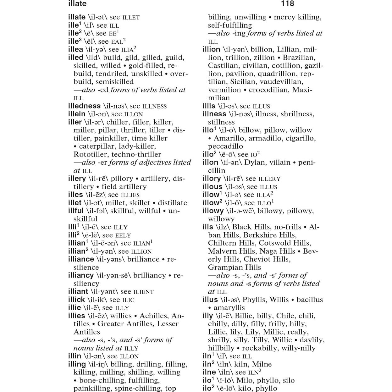 Webster's Rhyming Dictionary, Newest Edition