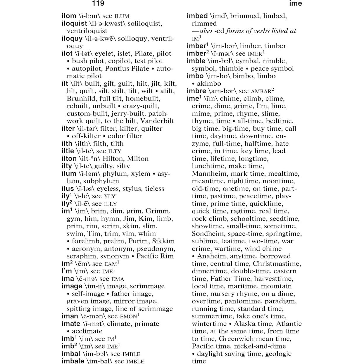 Webster's Rhyming Dictionary, Newest Edition