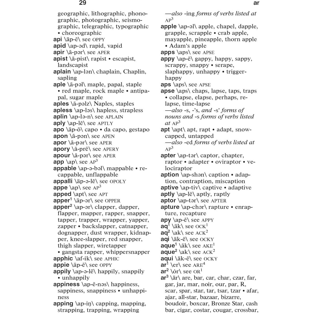 Webster's Rhyming Dictionary, Newest Edition