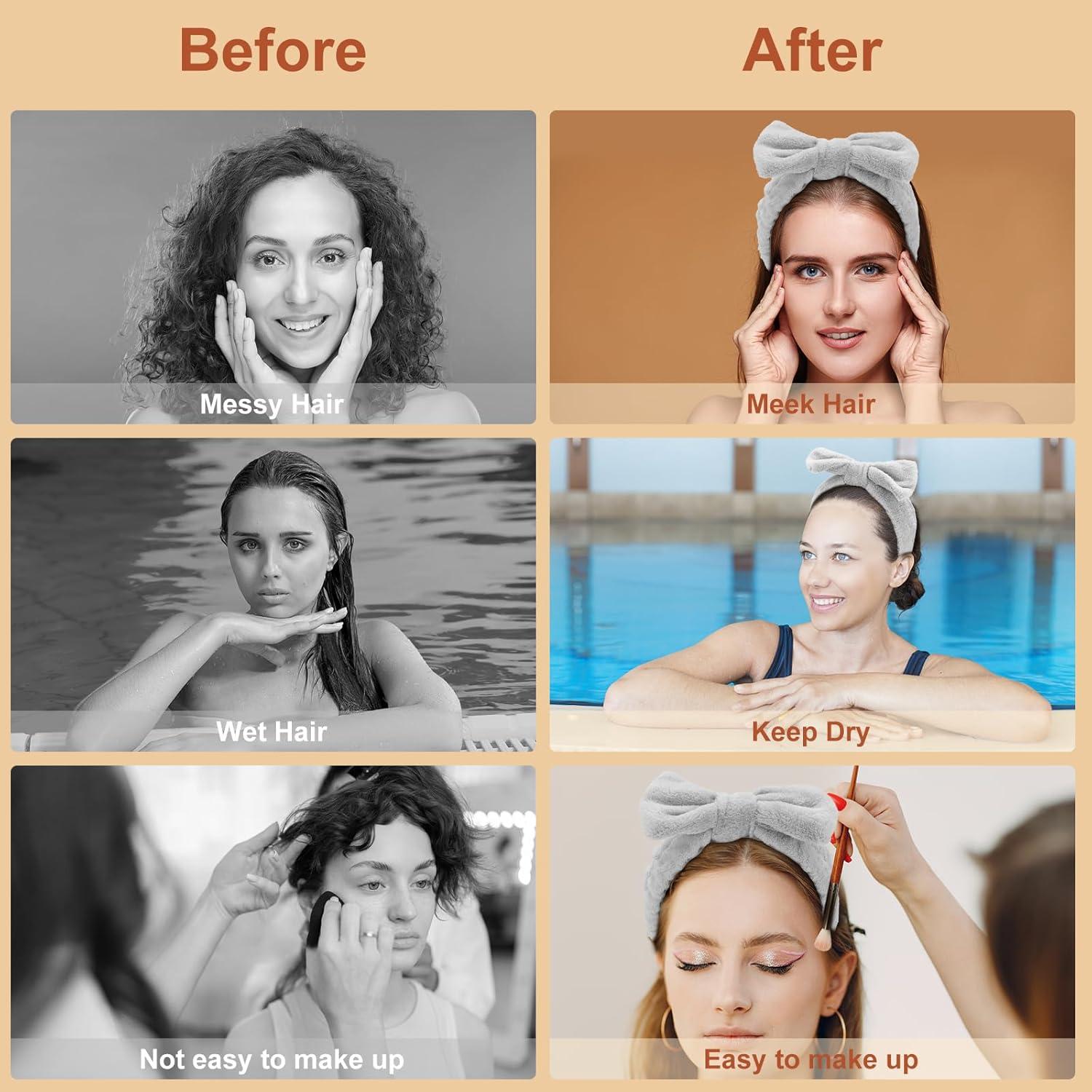 CAVETEE Banda de Spa 9 Pcs - 3 Bandas de Cabeza y 6 Muñequera