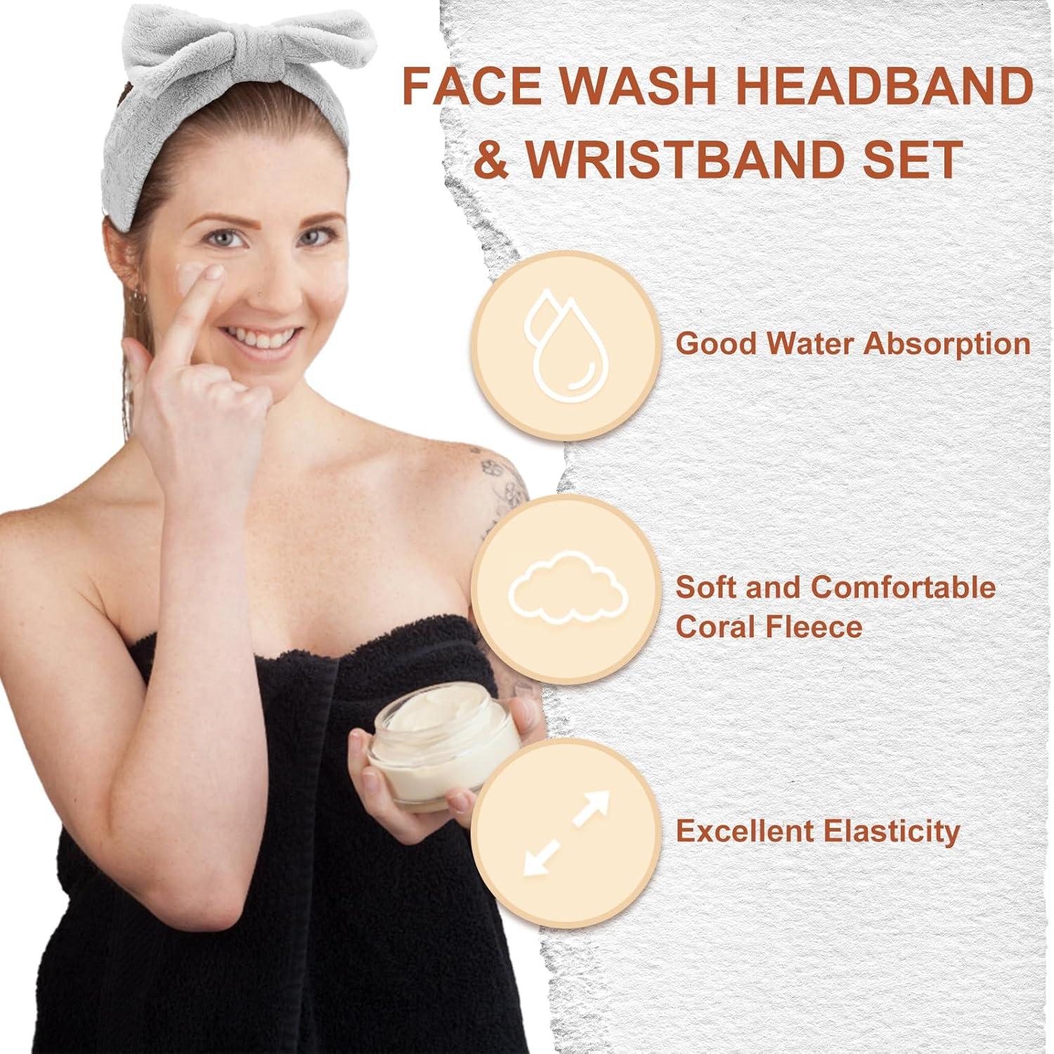 CAVETEE Banda de Spa 9 Pcs - 3 Bandas de Cabeza y 6 Muñequera