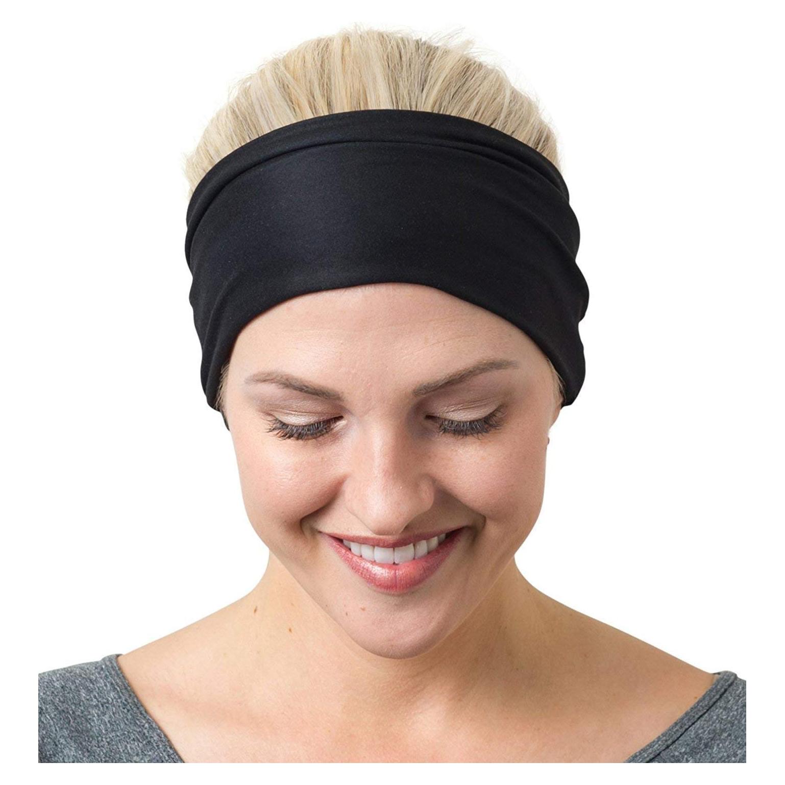 Banda Deportiva Estirable RiptGear para Mujeres - Antideslizante y Absorbente de Sudor - Ideal para Yoga y Gimnasio - Color Negro