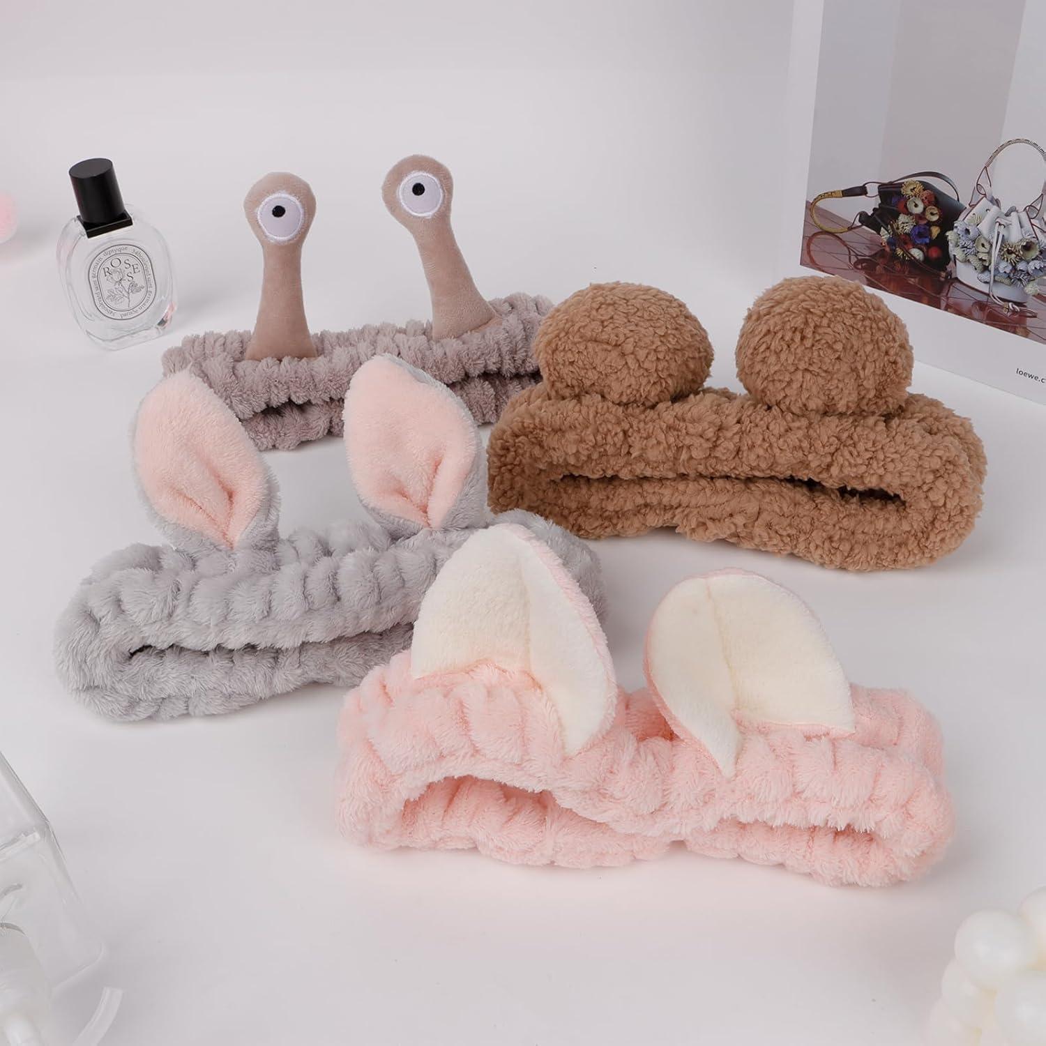 Diadema de Spa YISSION 4 Piezas Microfibra para Maquillaje