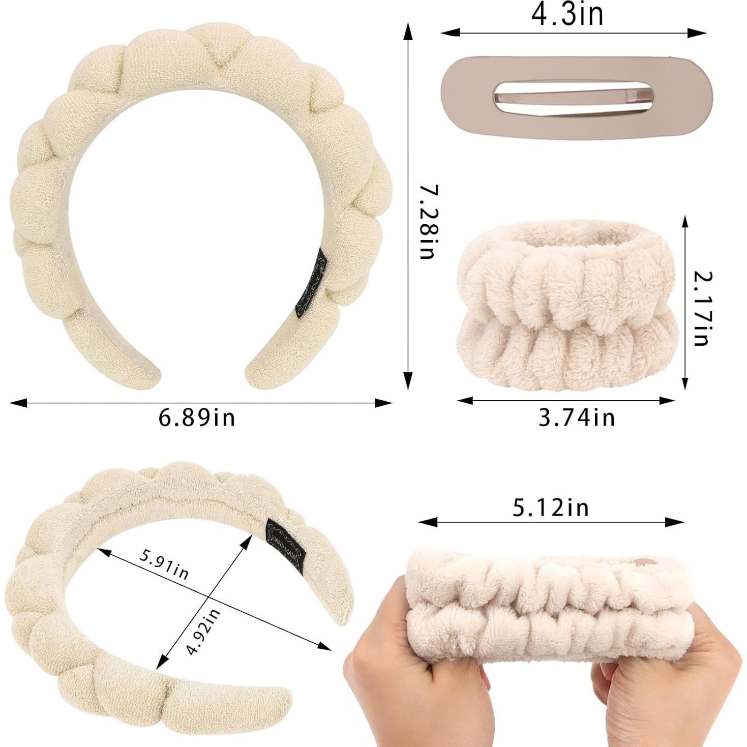 Conjunto de Diademas y Muñequera WHAVEL para Cuidado de la Piel