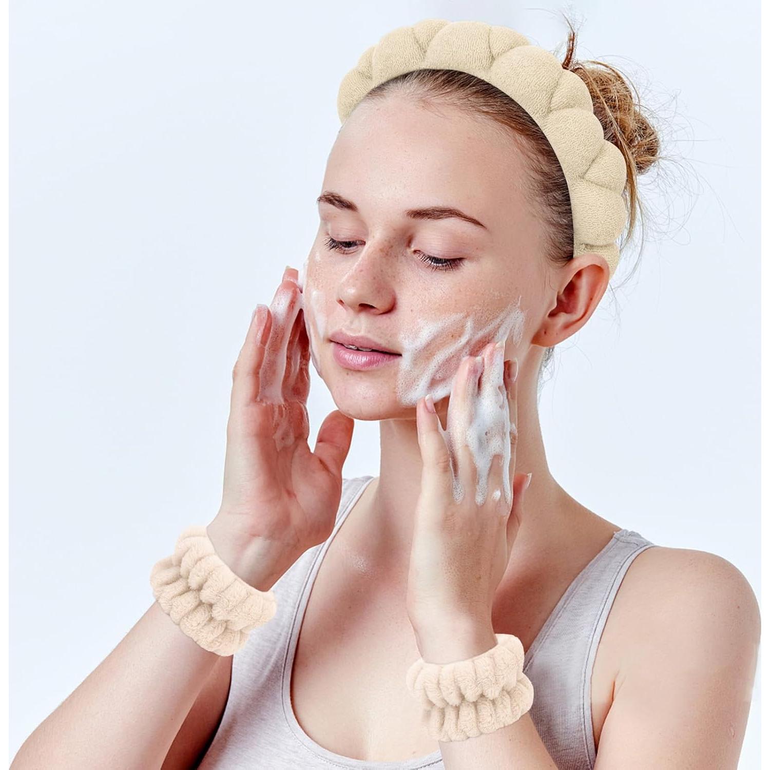 Conjunto de Diademas y Muñequera WHAVEL para Cuidado de la Piel