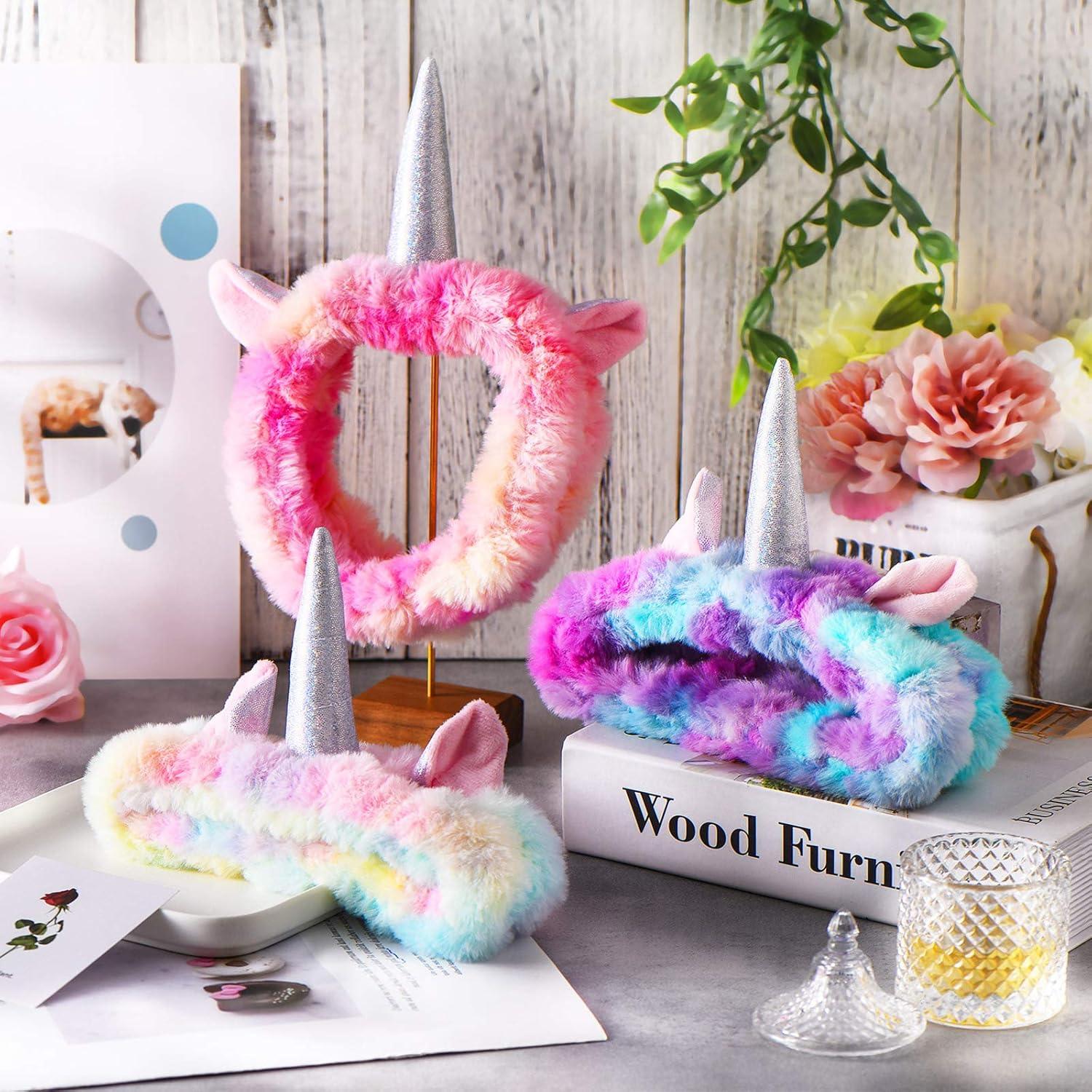 3 Diademas de Unicornio Chuangdi para Maquillaje y Spa