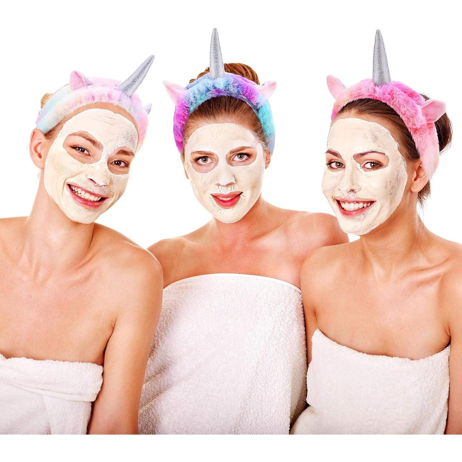 3 Diademas de Unicornio Chuangdi para Maquillaje y Spa