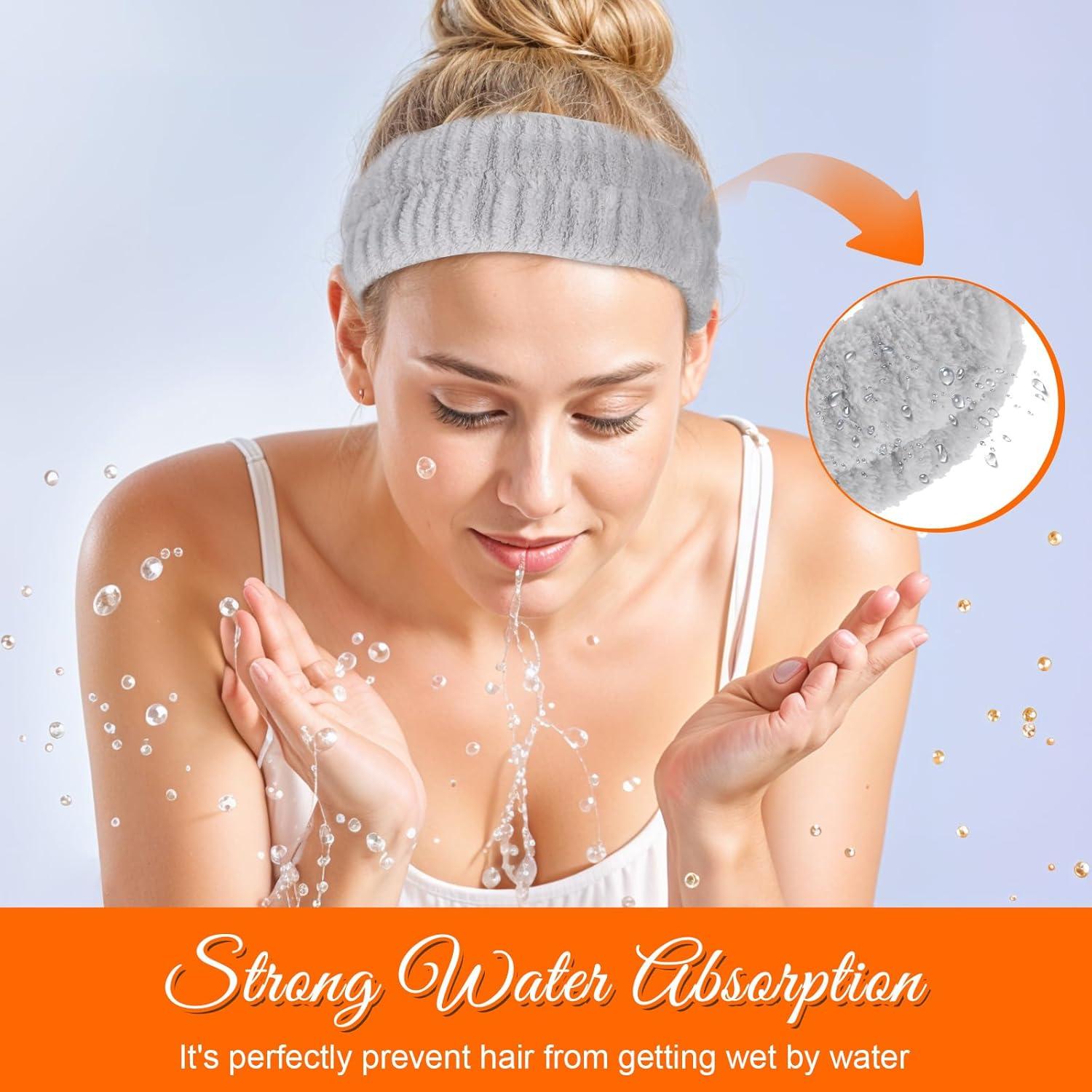 2 Pcs Banda de Maquillaje GEEHUA, Franela Absorbente 17x5cm