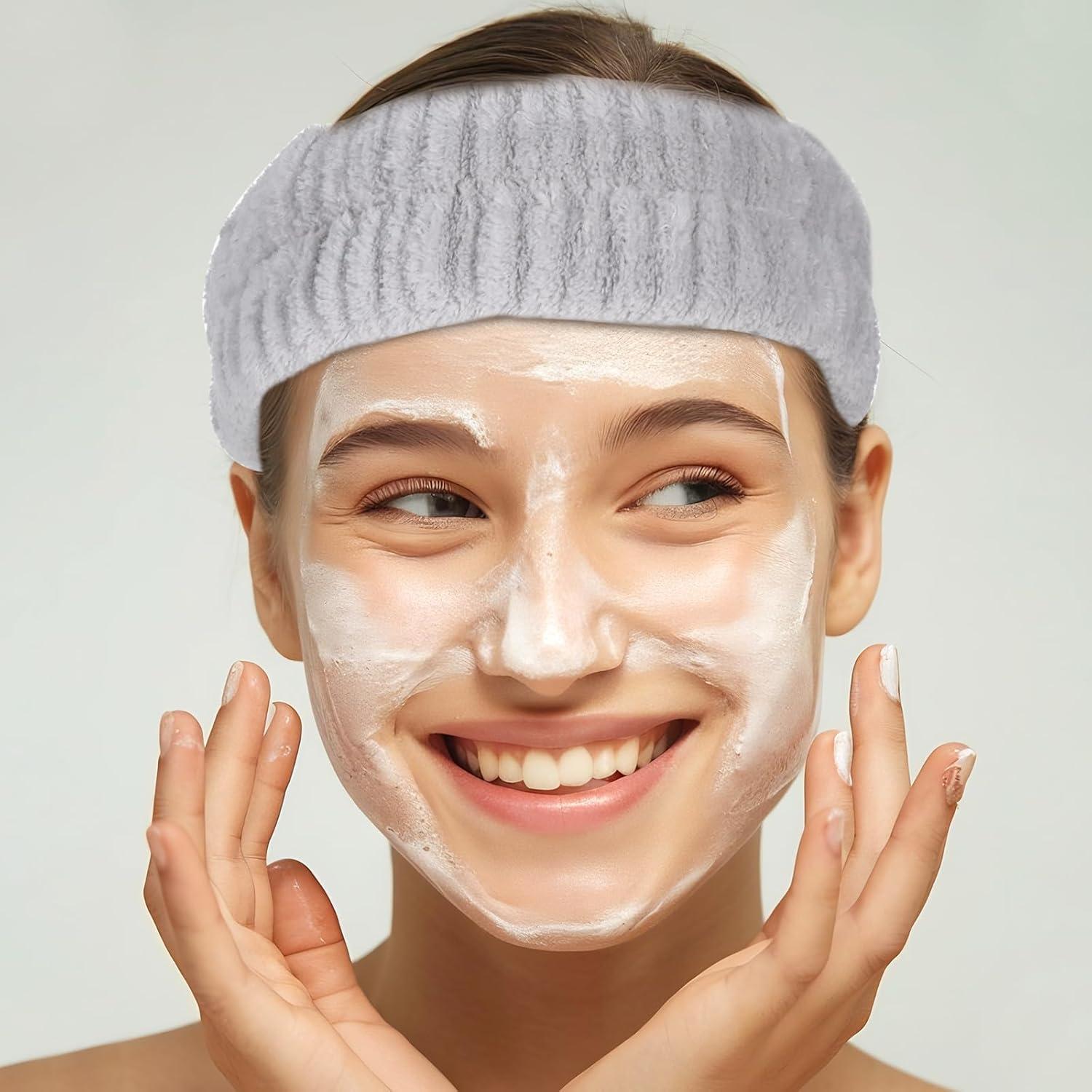 2 Pcs Banda de Maquillaje GEEHUA, Franela Absorbente 17x5cm