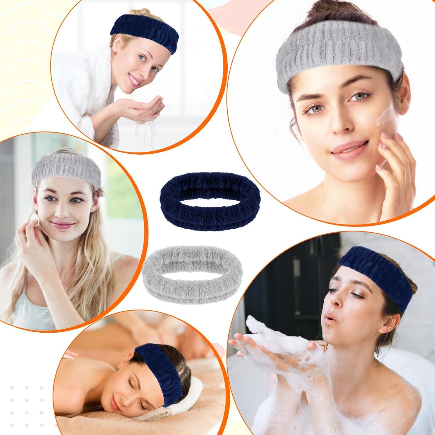 2 Pcs Banda de Maquillaje GEEHUA, Franela Absorbente 17x5cm