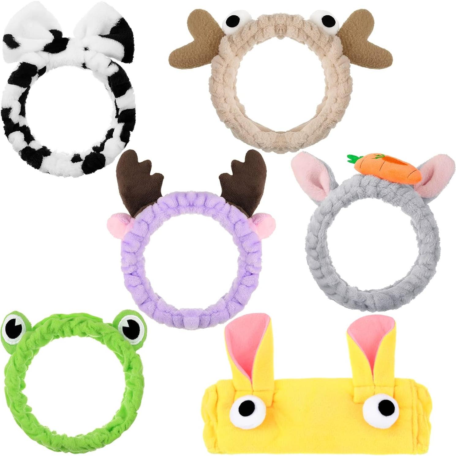 Diademas de Animales Jutom - 6 Piezas para Cuidado Facial