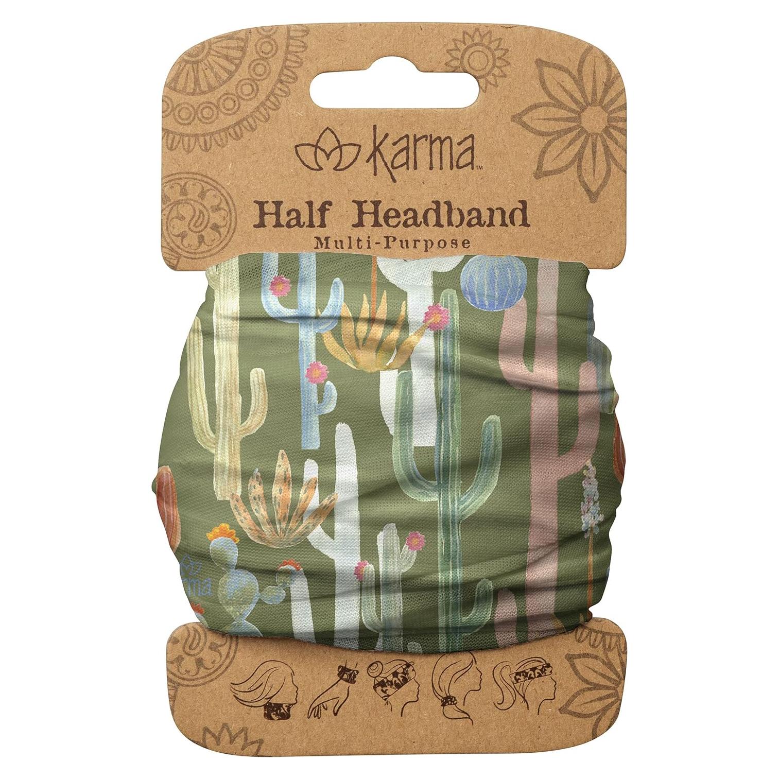 Diadema Media de Microfibra Karma Gifts - Cactus, Tamaño Único
