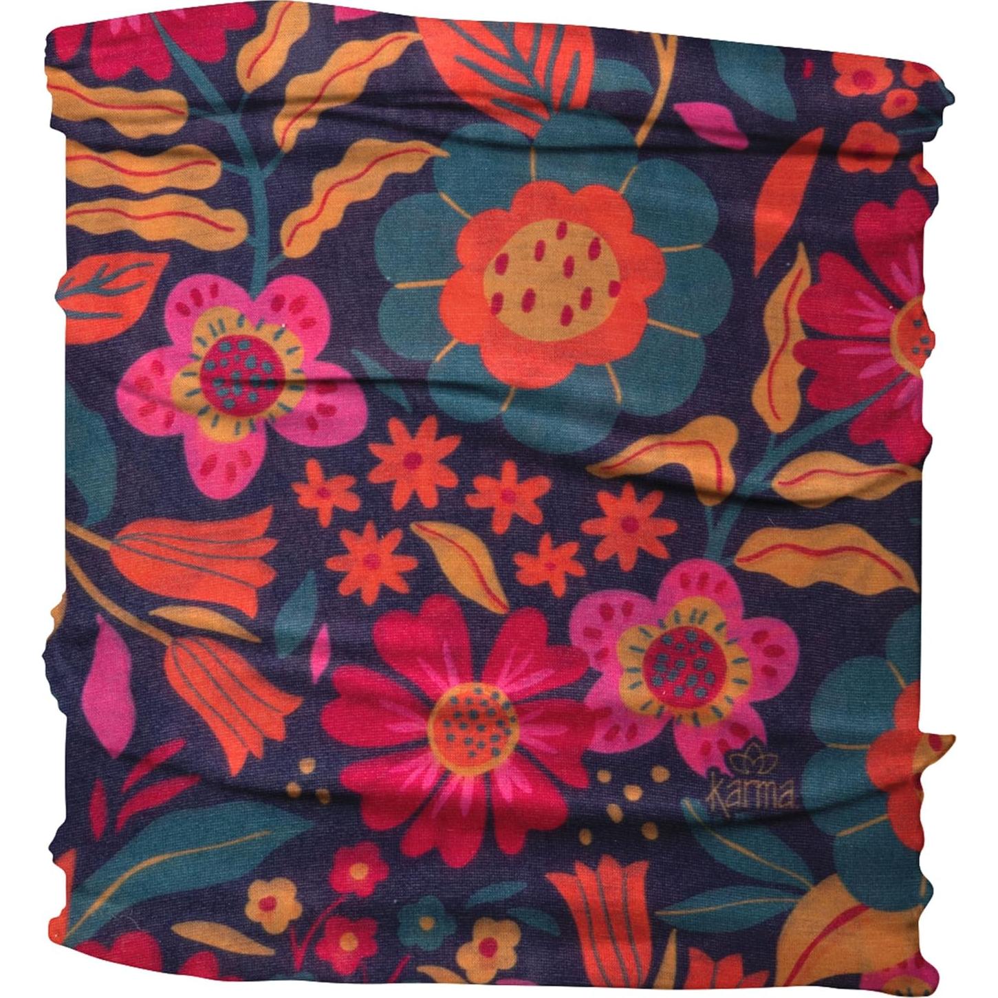 Diadema Elástica de Tela Karma - Retro Floral Púrpura - Mediana