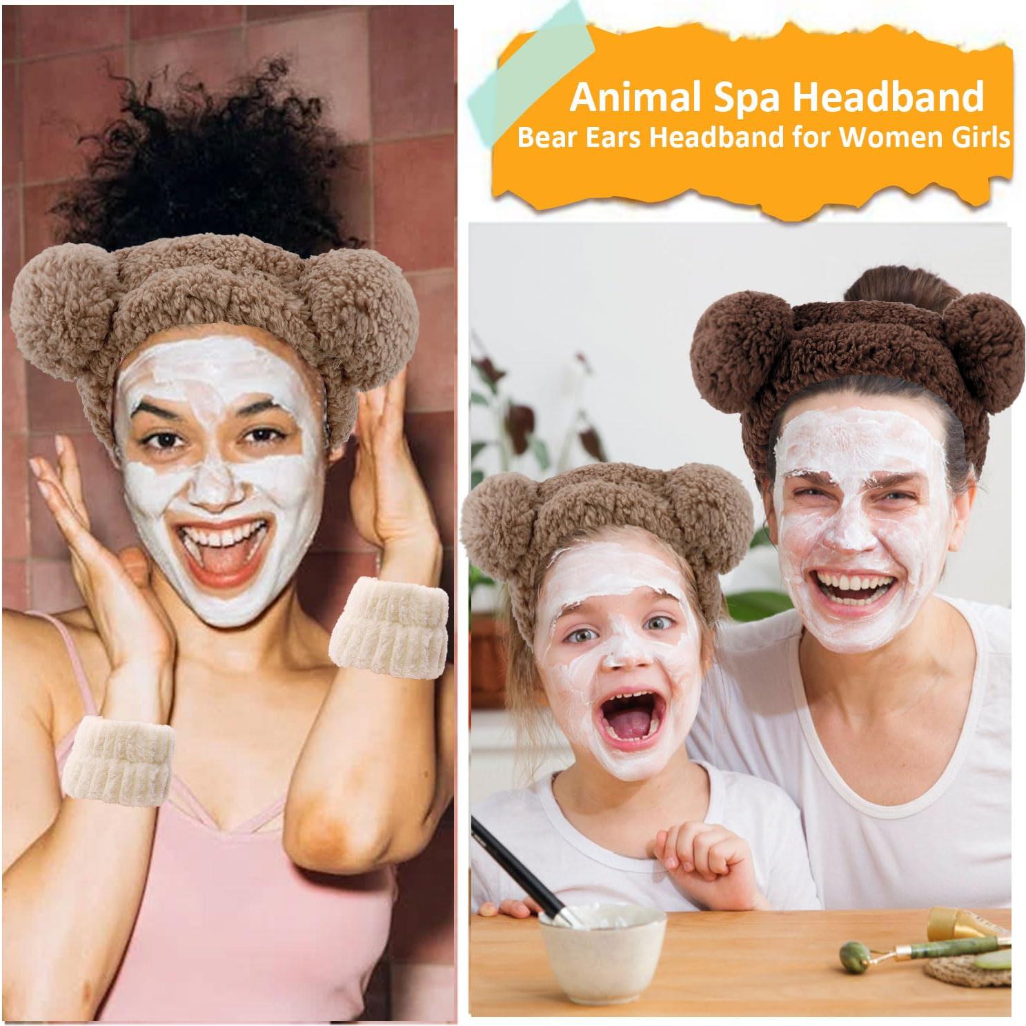 Conjunto de Diadema y Pulseras de Spa Atoden - Oso Marrón