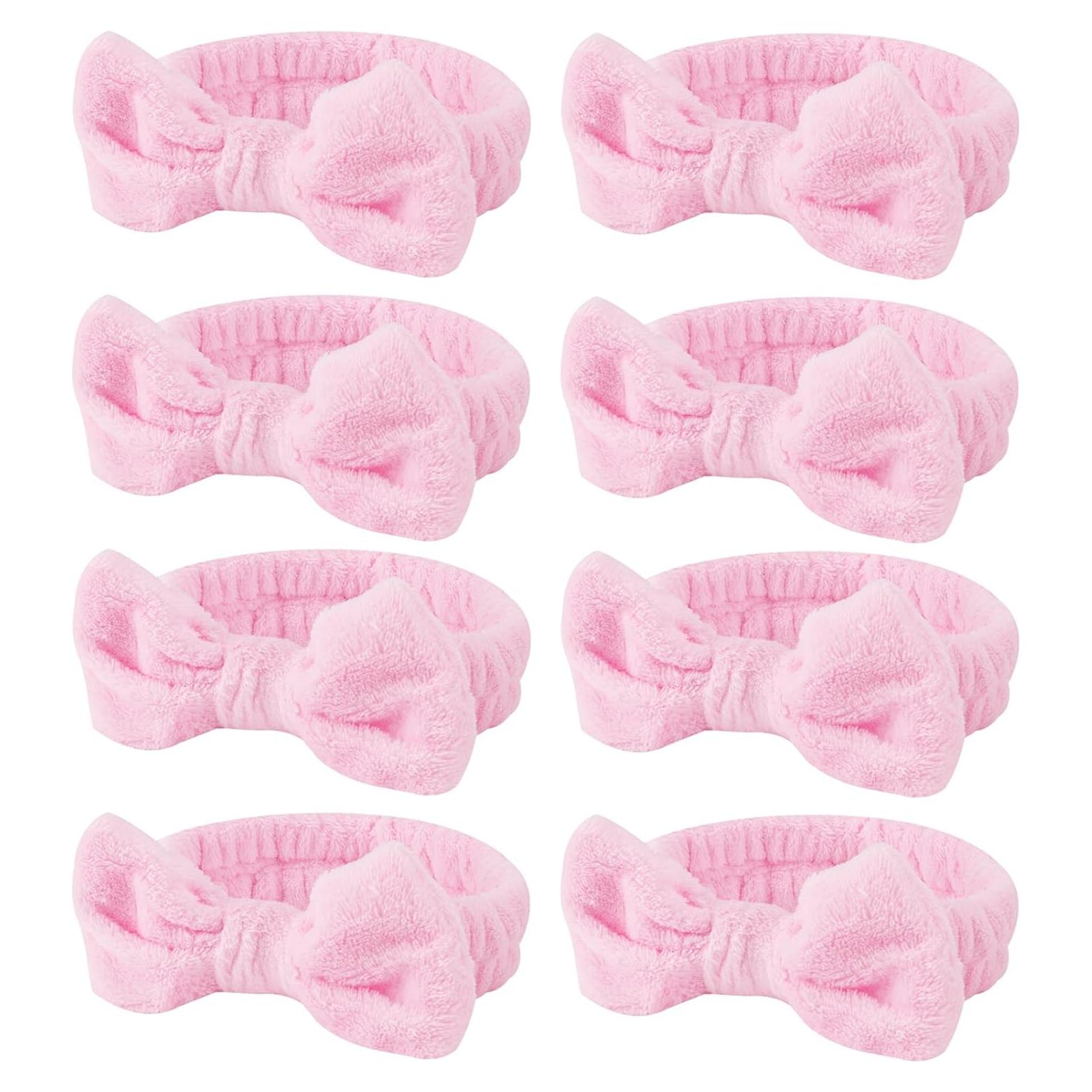 Diademas de Spa Rosa Casoty - 8 Pcs Suave Franela Coral