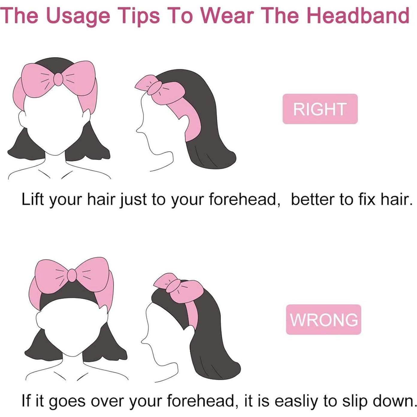 Diademas de Spa Rosa Casoty - 8 Pcs Suave Franela Coral