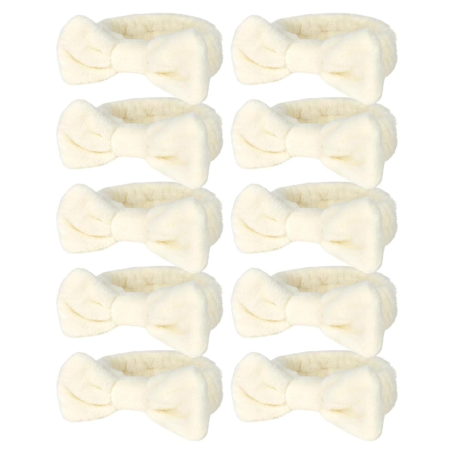 Paquete de 10 Diademas de Spa Beige TIOSRU para Cuidado Facial
