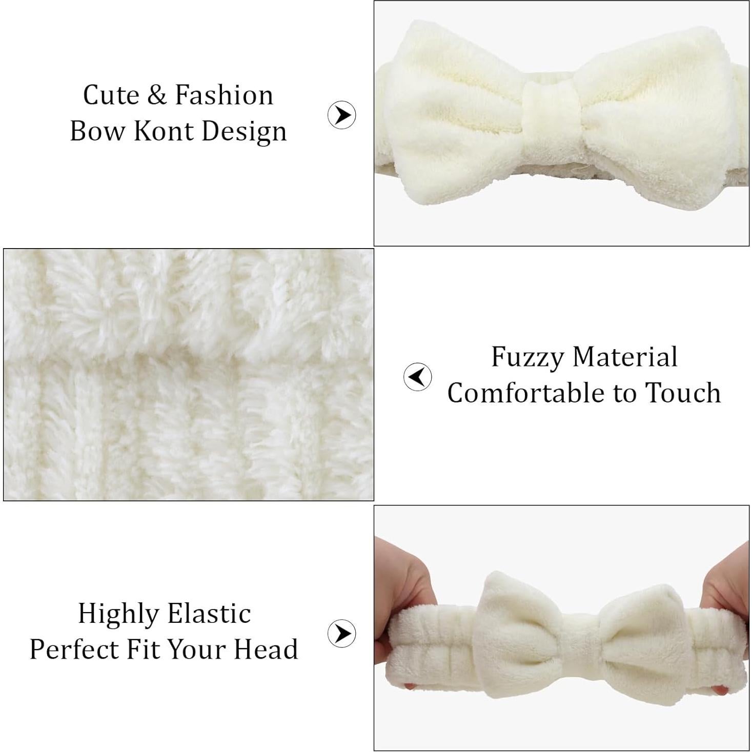 Paquete de 10 Diademas de Spa Beige TIOSRU para Cuidado Facial